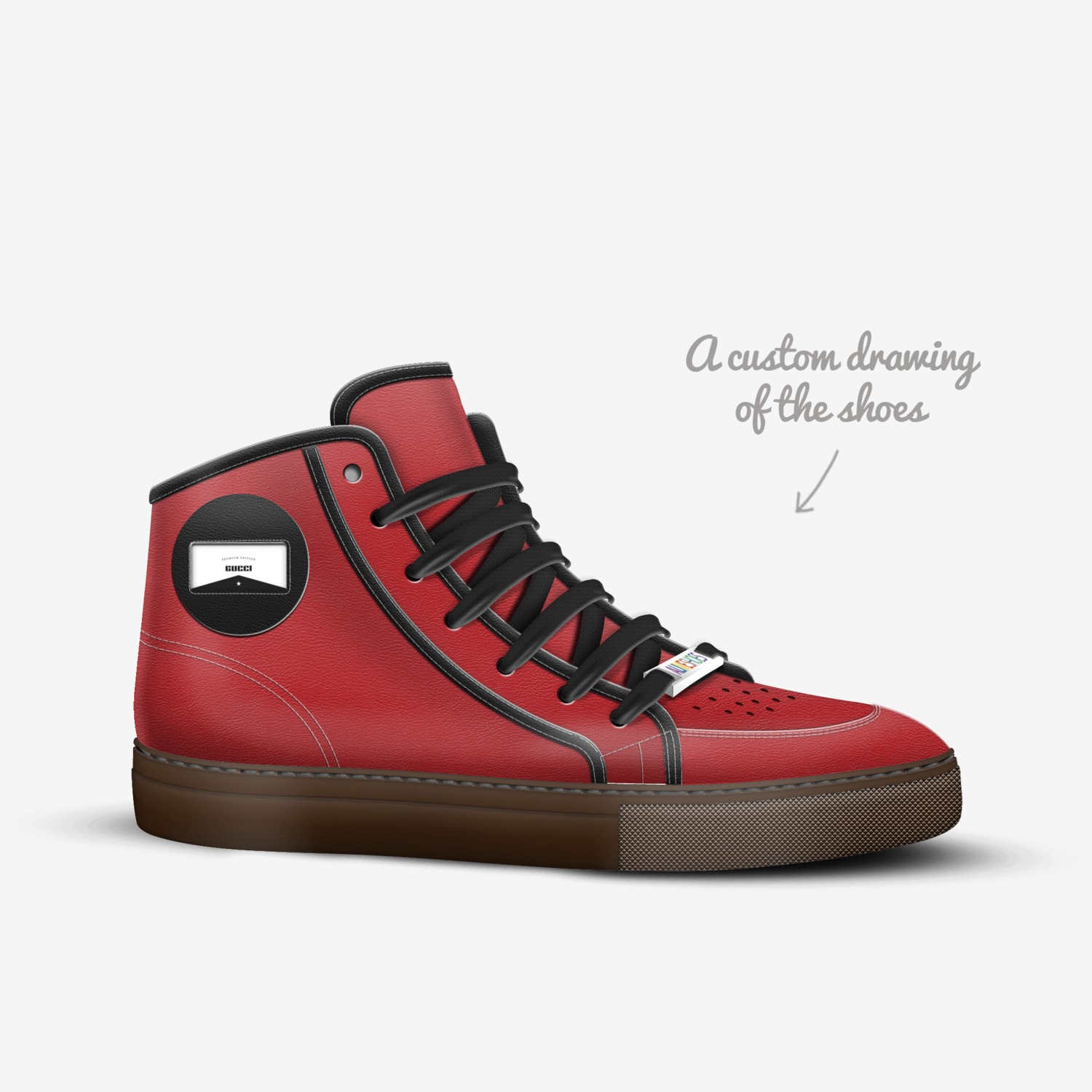GUCCl custom made in Italy shoes by Steve Bay | Sketch view