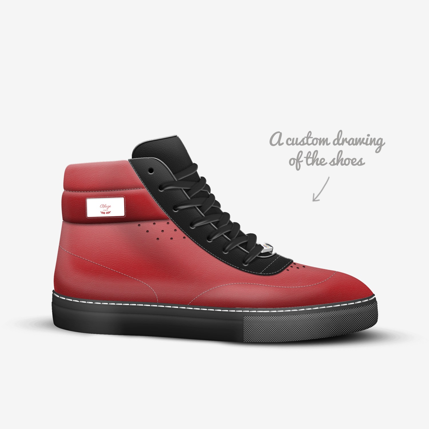 Blaze custom made in Italy shoes by Abhiraj | Sketch view