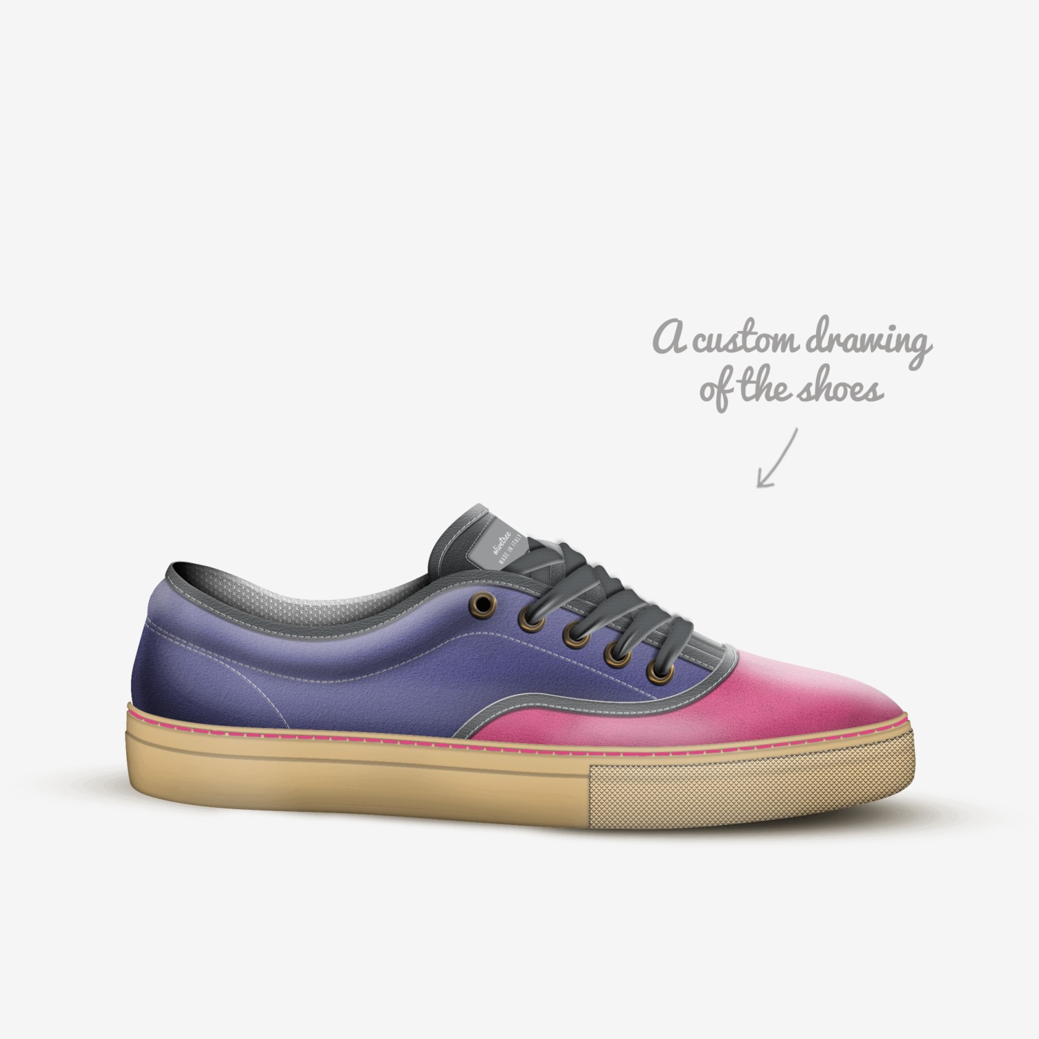 olivetree custom made in Italy shoes by Olivia Tryfus | Sketch view