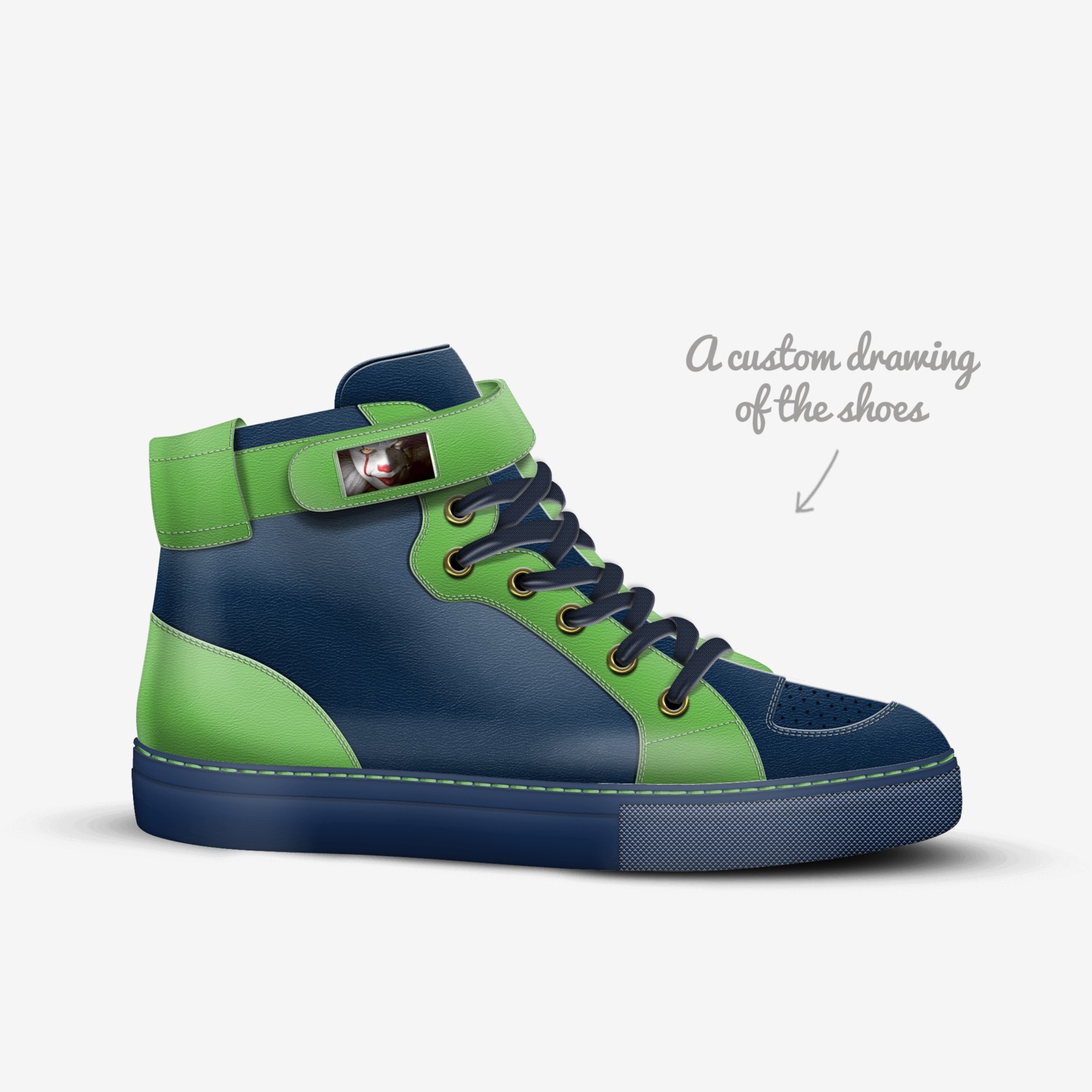 flocs custom made in Italy shoes by Damon Warnack | Sketch view