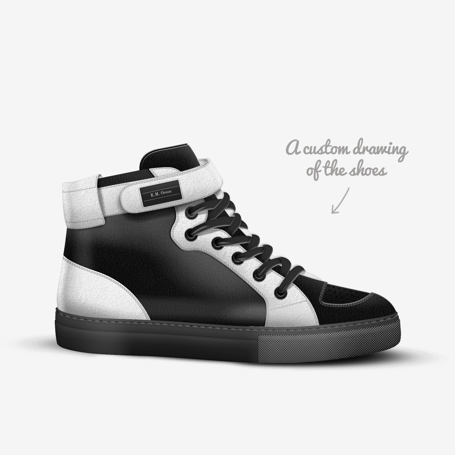 K.M. Oreos custom made in Italy shoes by Kenneth Mclaurin | Sketch view