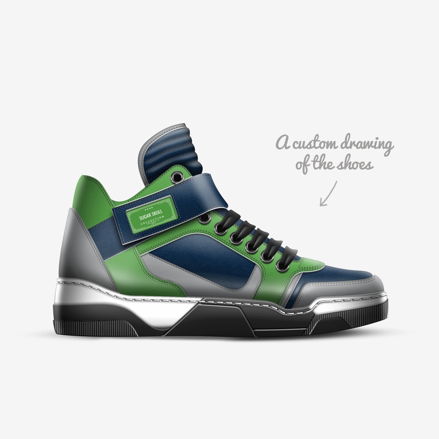 DJ Shoe custom made in Italy shoes by Dorothy Gow | Sketch view