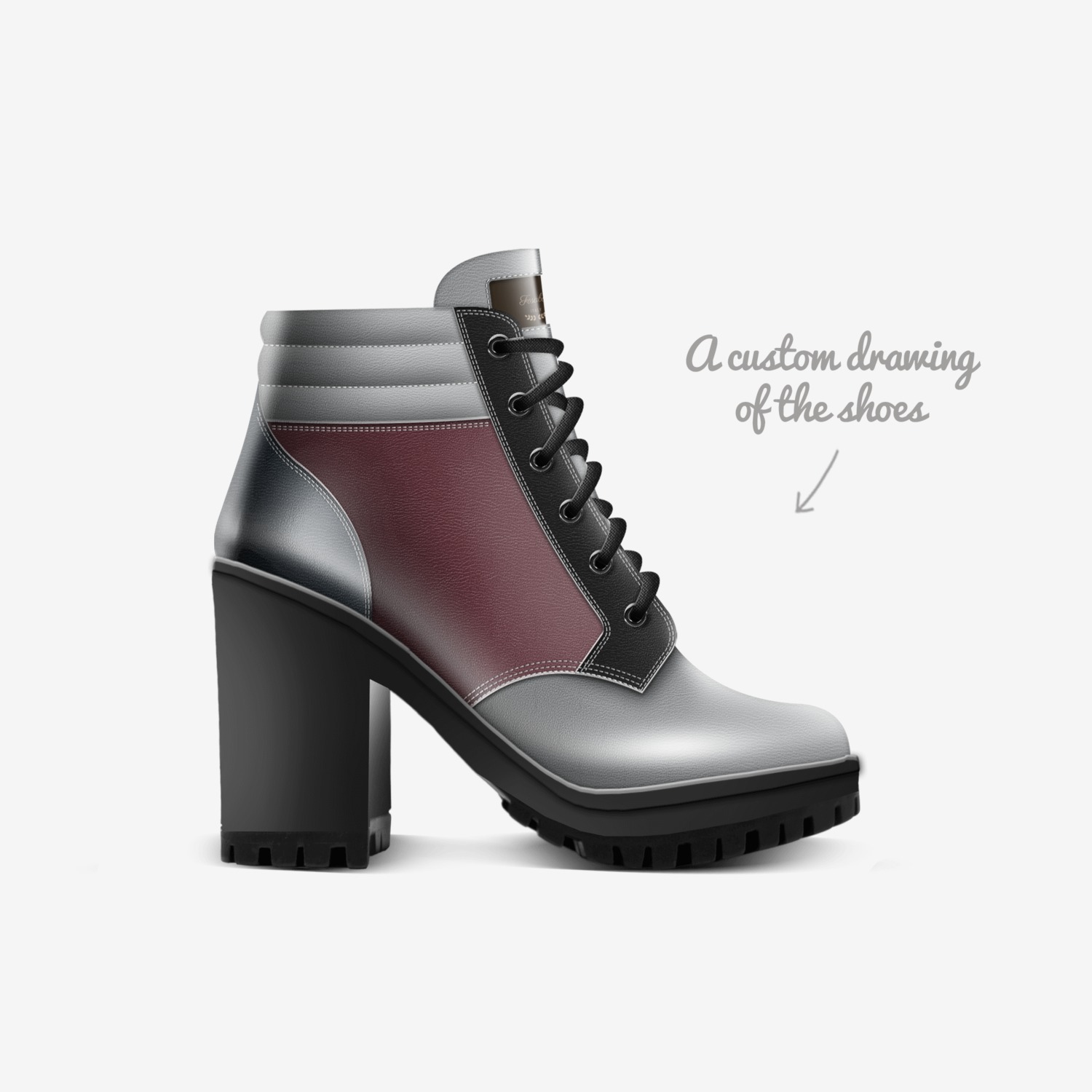 Fosabae custom made in Italy shoes by Hawa Desai | Sketch view