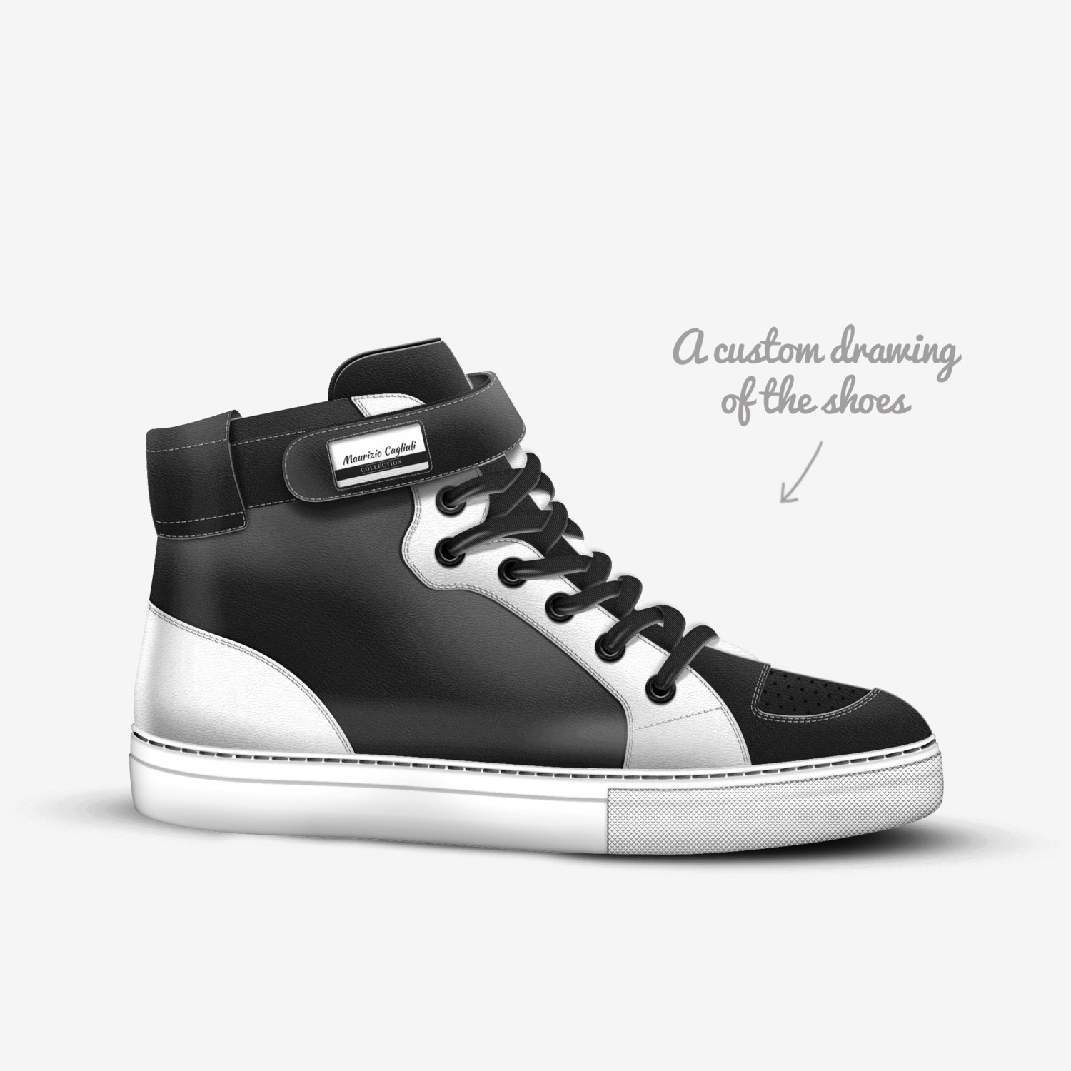 MC custom made in Italy shoes by Delisa Varik | Sketch view
