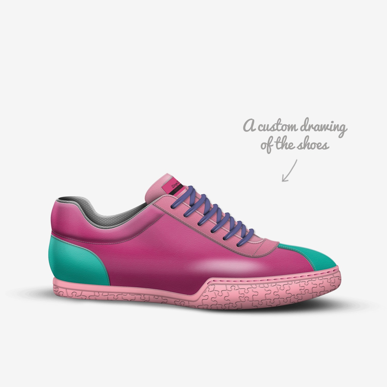 StepStop custom made in Italy shoes by Mizell Hassel | Sketch view