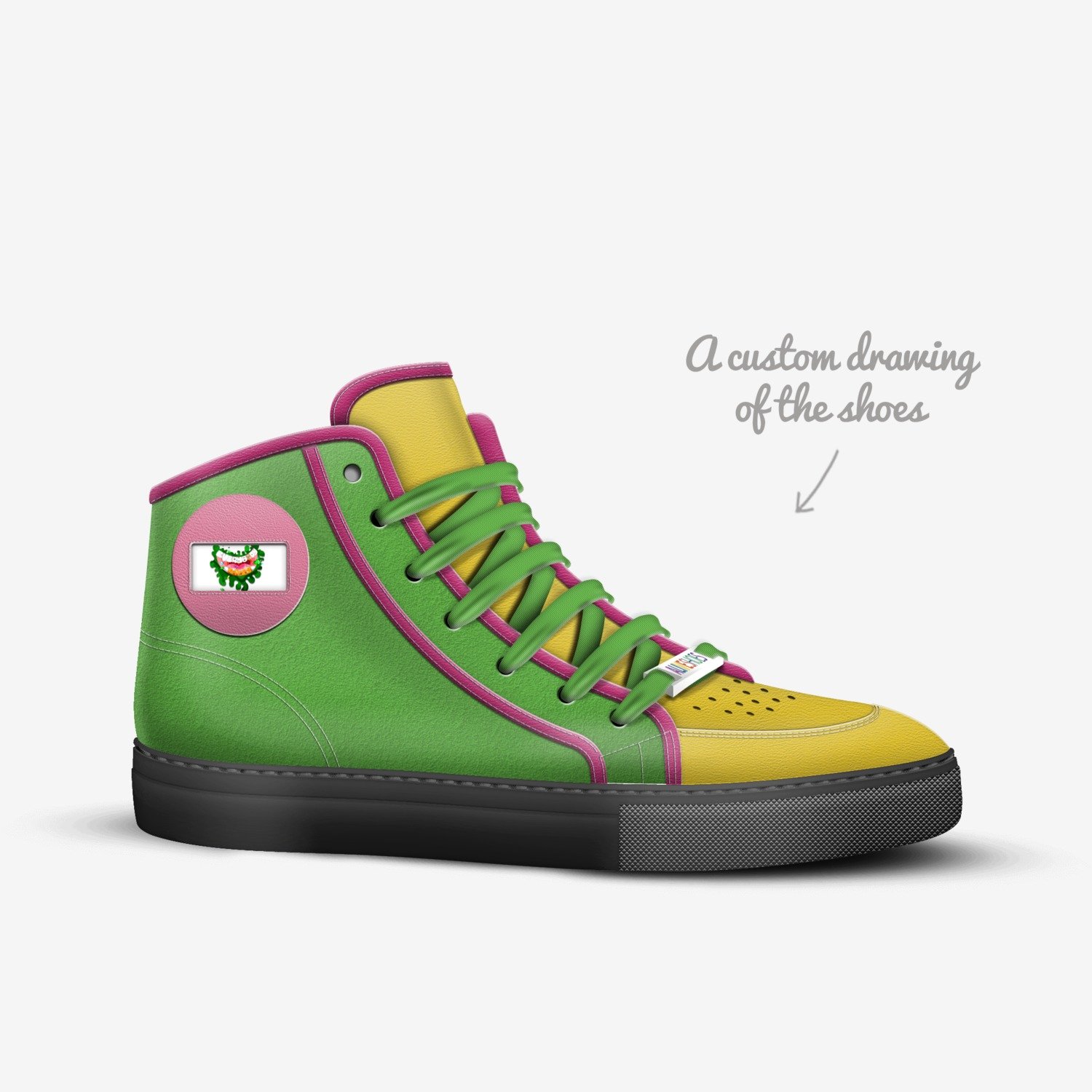 Big fella brand custom made in Italy shoes by Malik Jordan | Sketch view