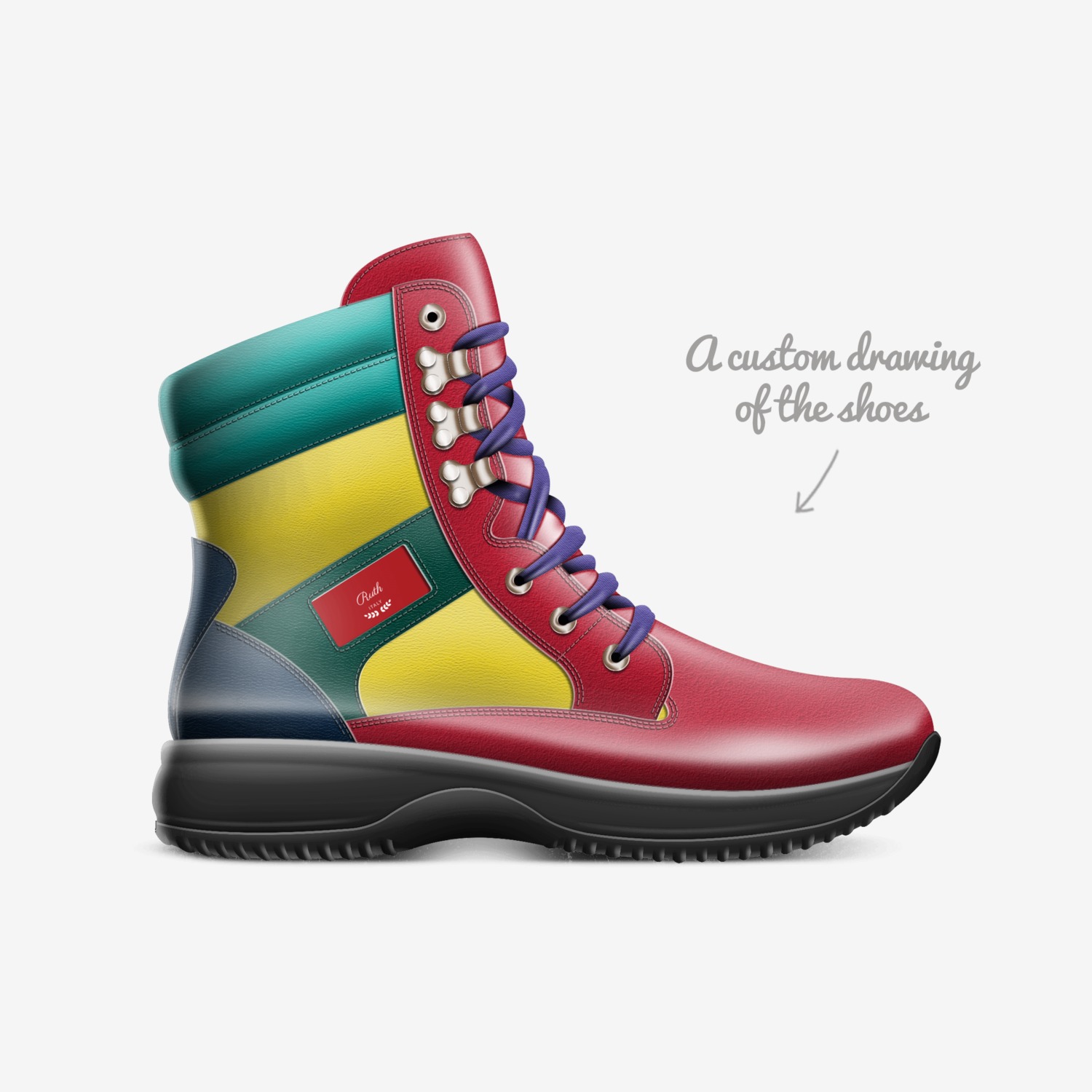 Ruth custom made in Italy shoes by Ruth Lowery | Sketch view