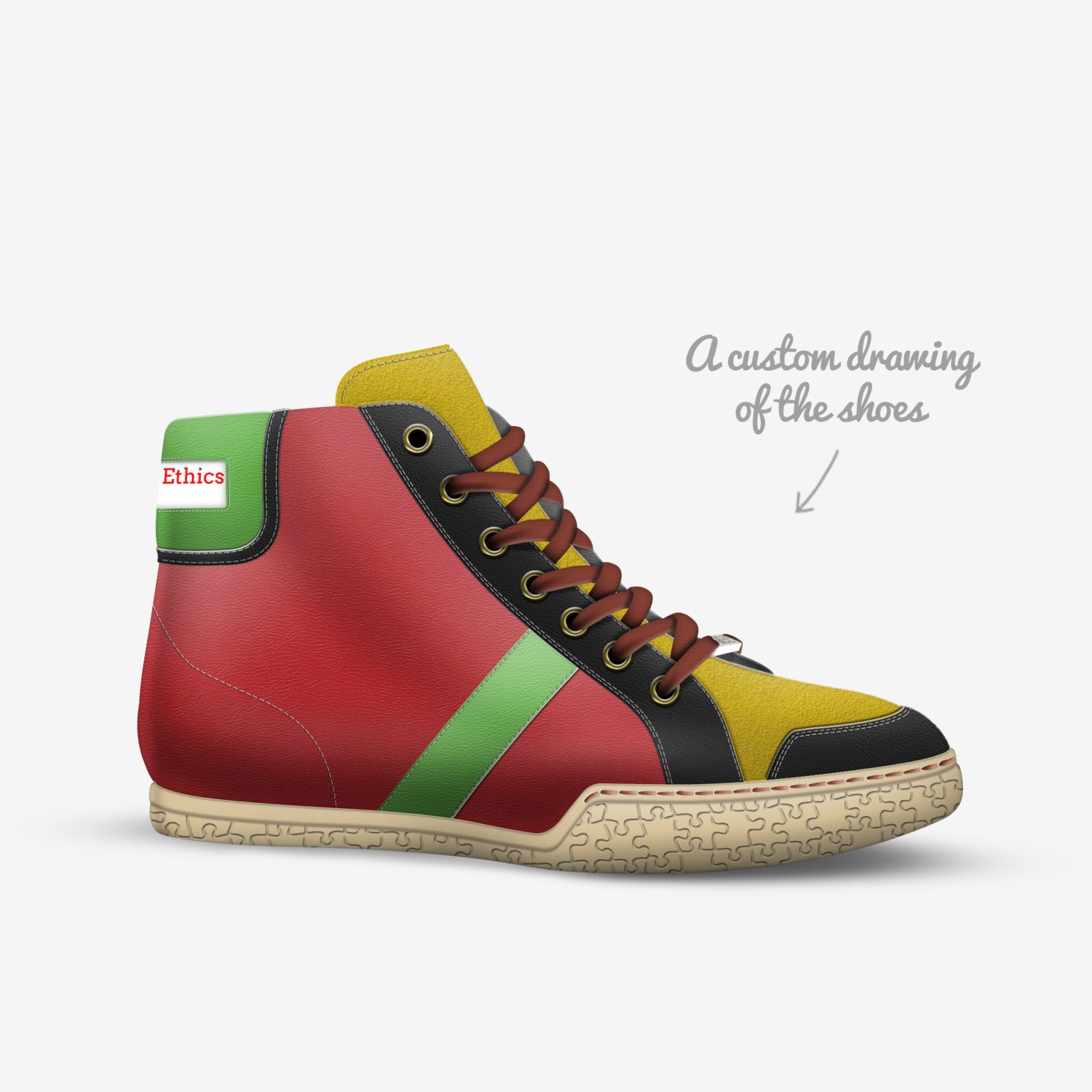 ethics  custom made in Italy shoes by Fit To Build | Sketch view