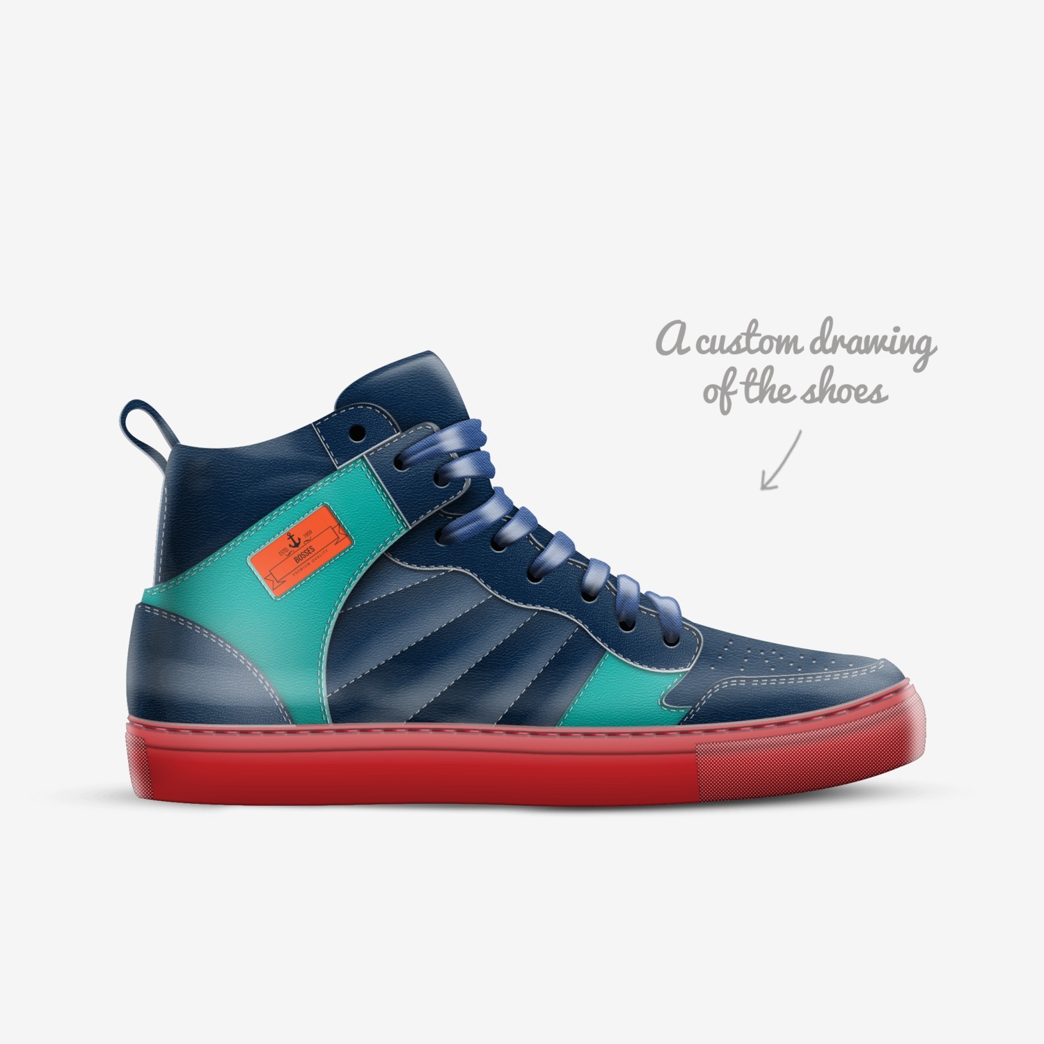 Addidas custom made in Italy shoes by Jon | Sketch view