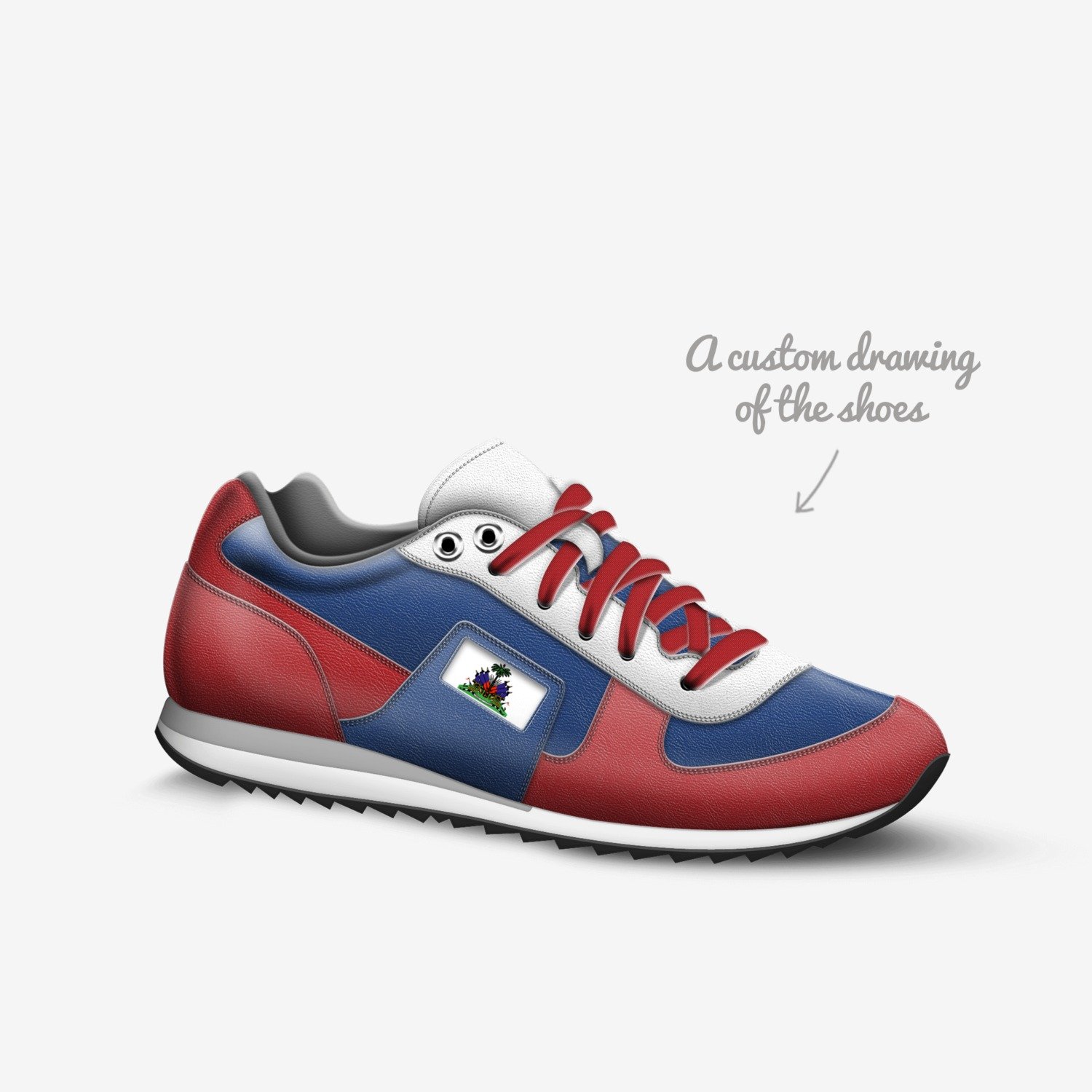Haitian Pride custom made in Italy shoes by Scott Thomas | Sketch view