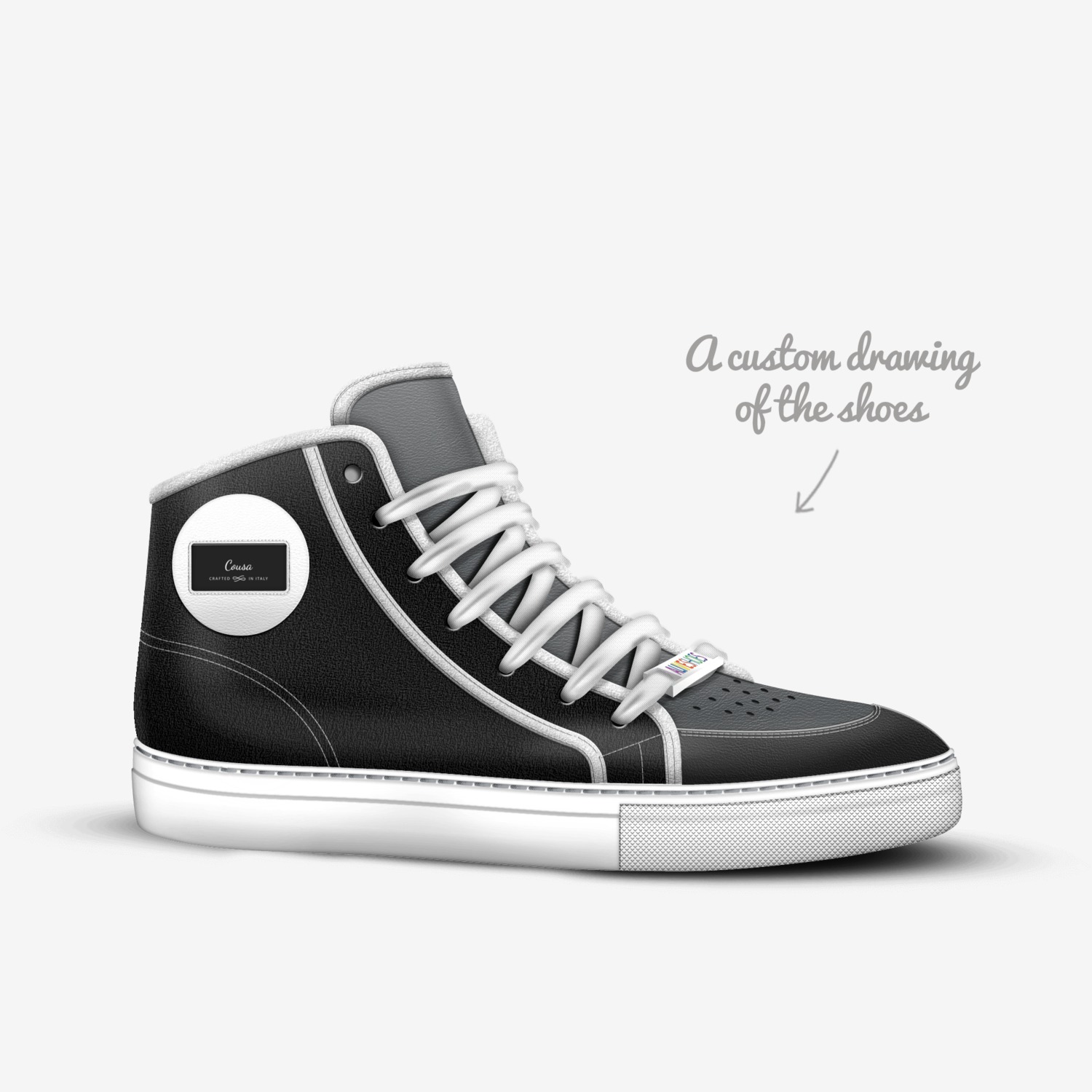 Cousa custom made in Italy shoes by Rashan Hughes | Sketch view