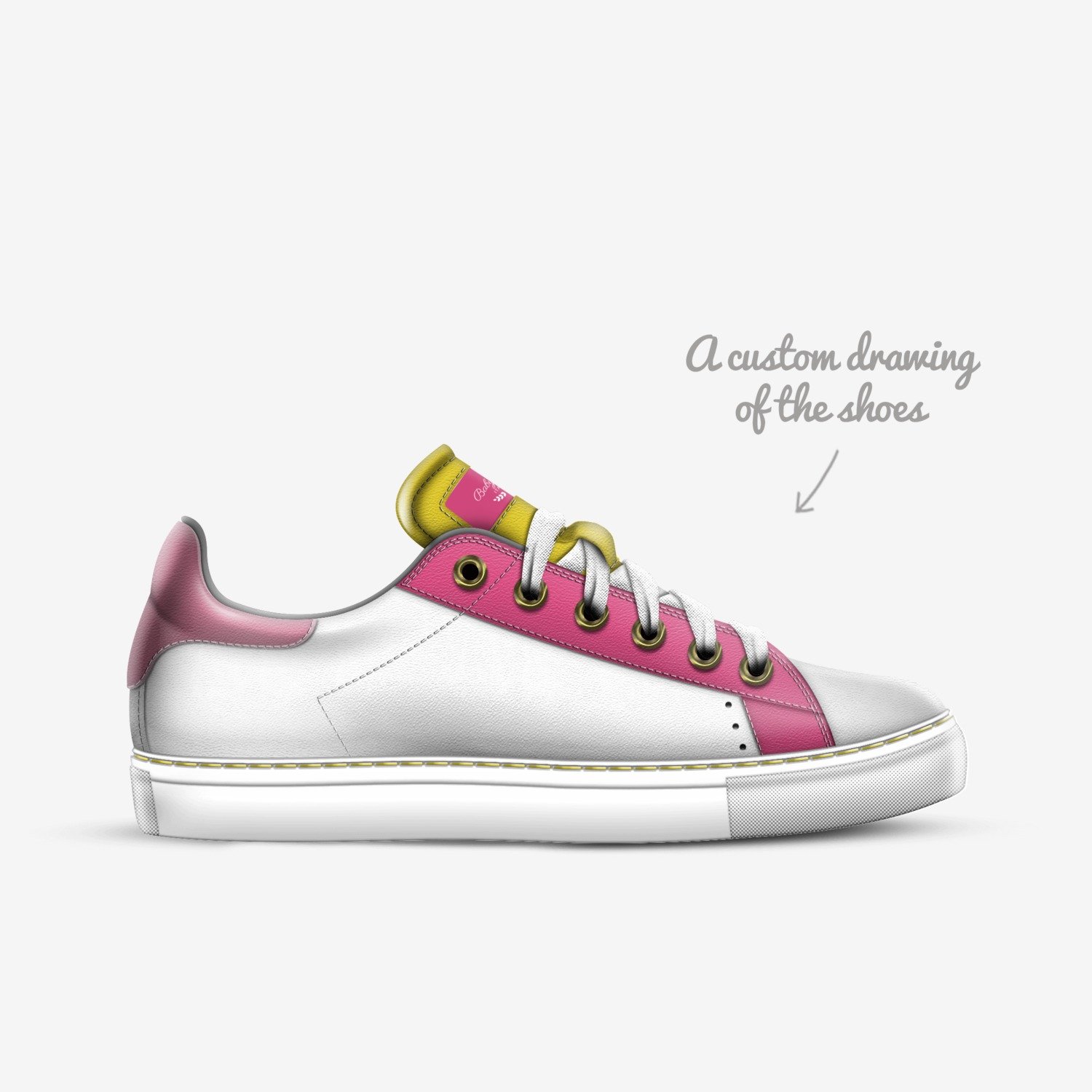 Baby doll custom made in Italy shoes by Albaby Doll | Sketch view