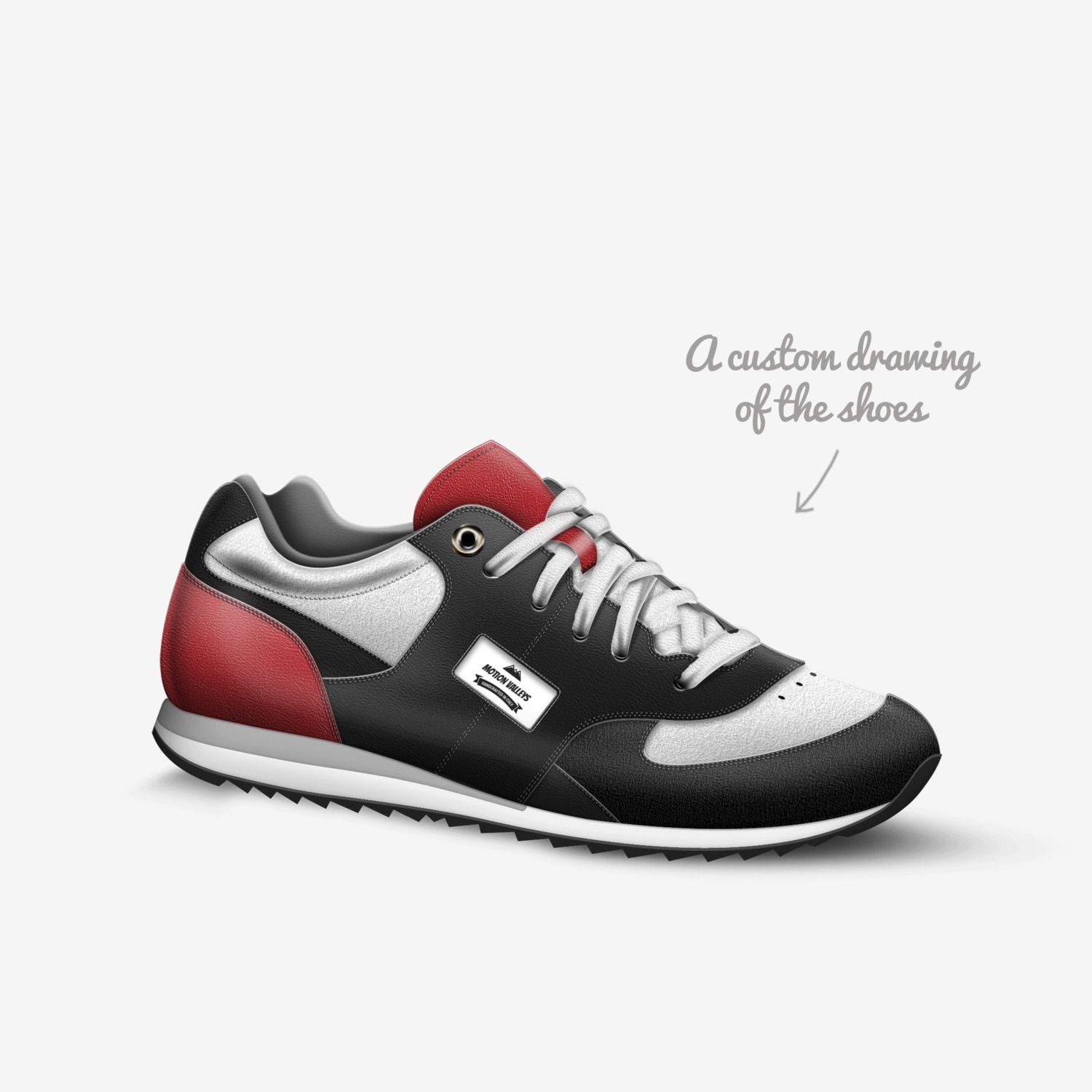 Motion Valleys custom made in Italy shoes by Farrod Wilch | Sketch view
