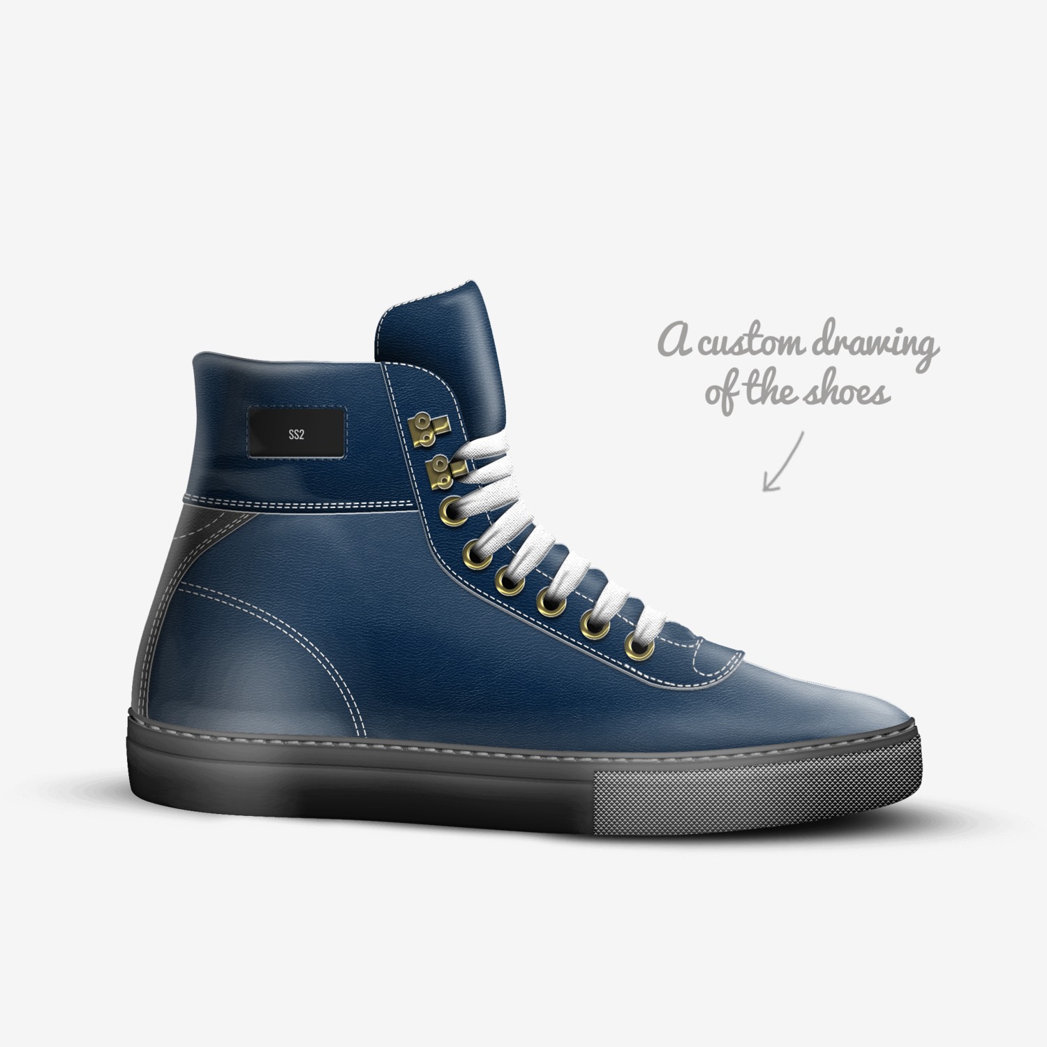 SS2 custom made in Italy shoes by Keia Johnson | Sketch view