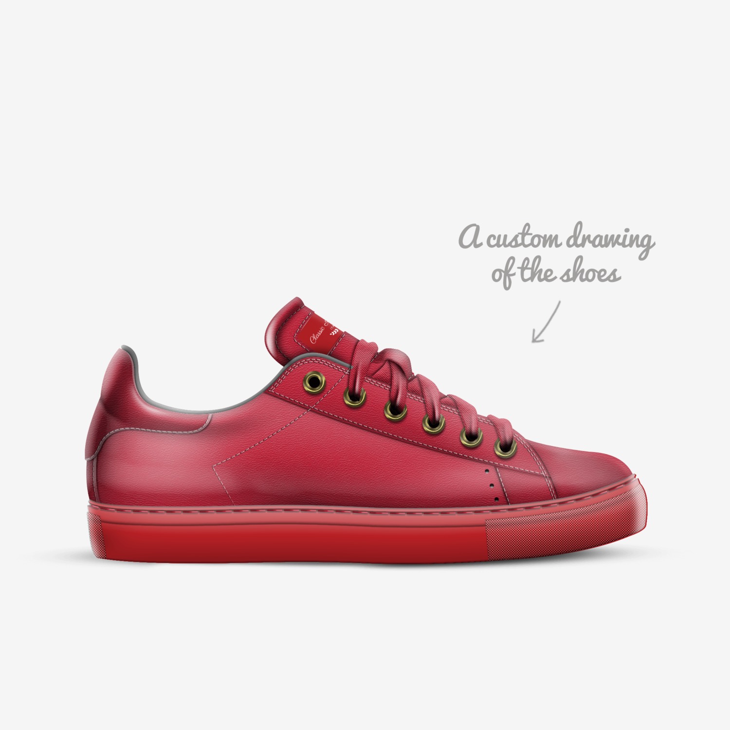 Classic All Red custom made in Italy shoes by Bls Footwear | Sketch view