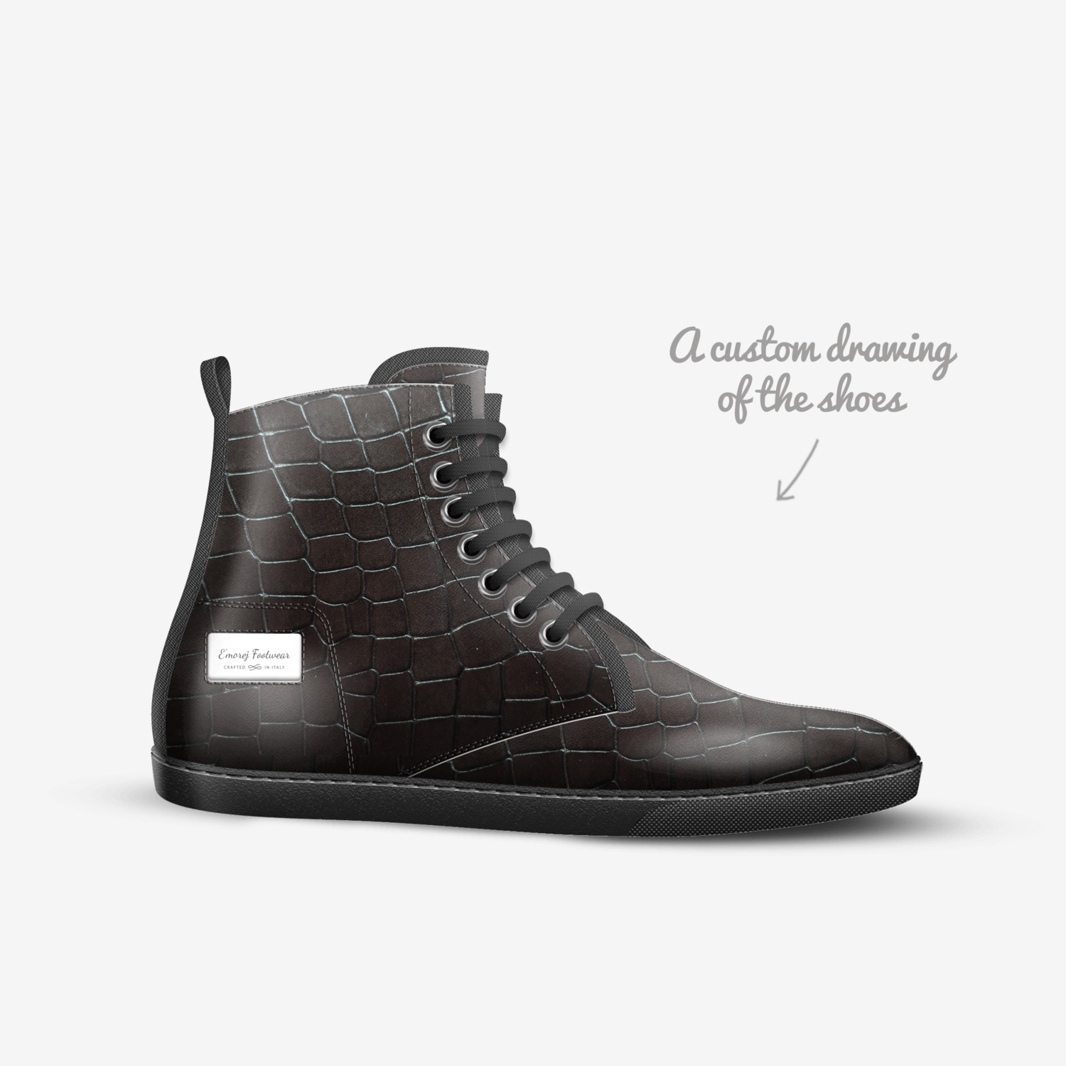 E'morej Footwear custom made in Italy shoes by Lateef Williams | Sketch view