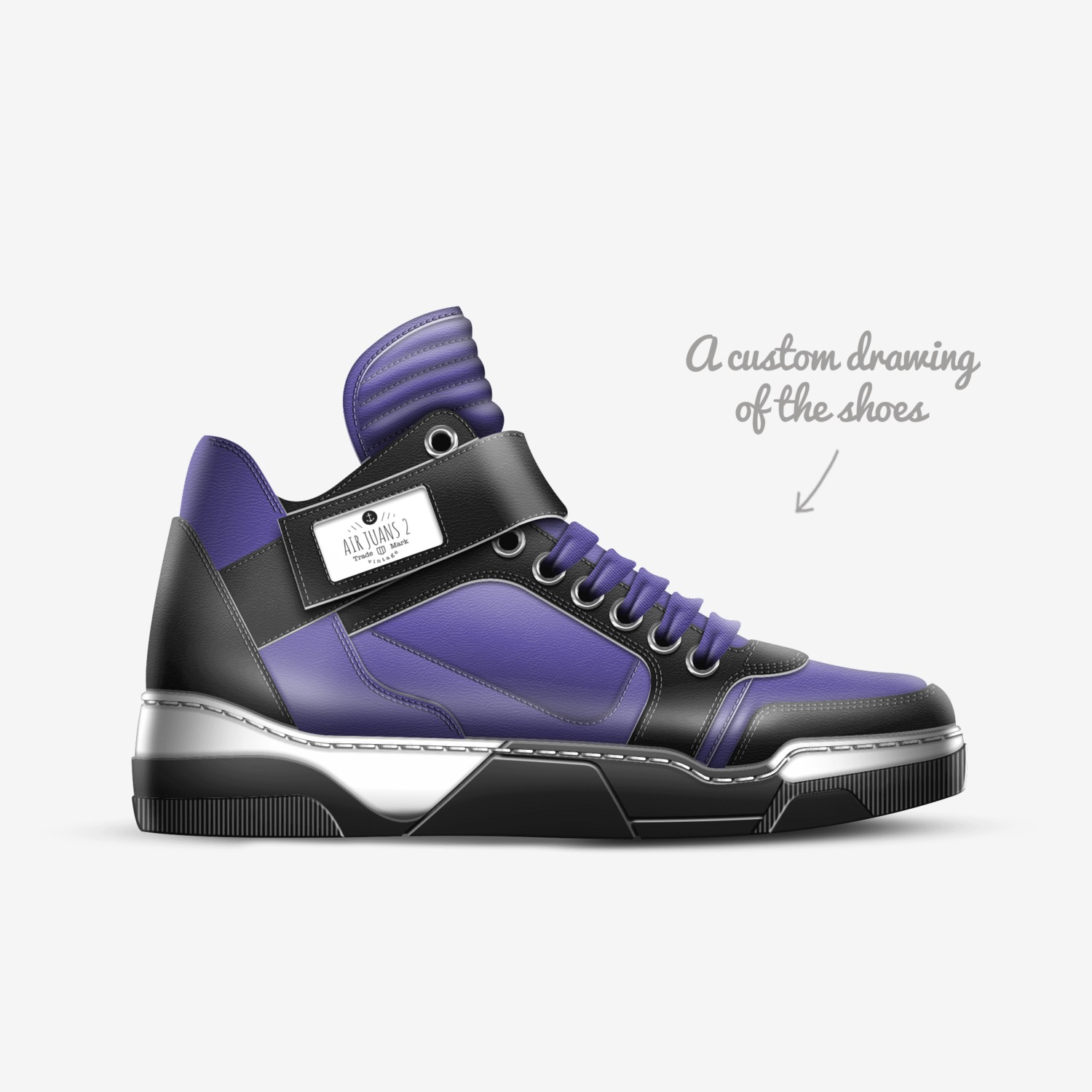Air Juans 2 custom made in Italy shoes by John Wallman | Sketch view