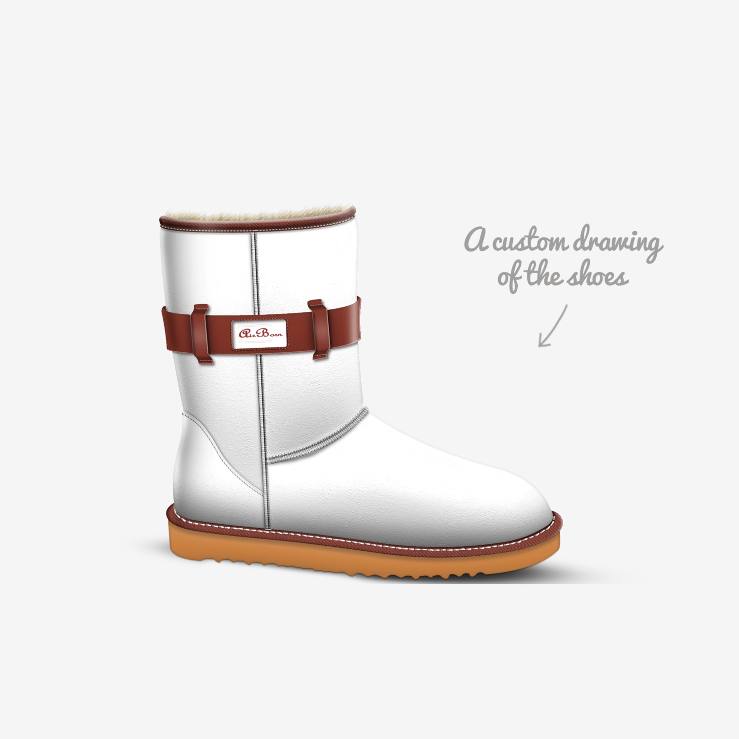 Air Born custom made in Italy shoes by Sherae Love | Sketch view