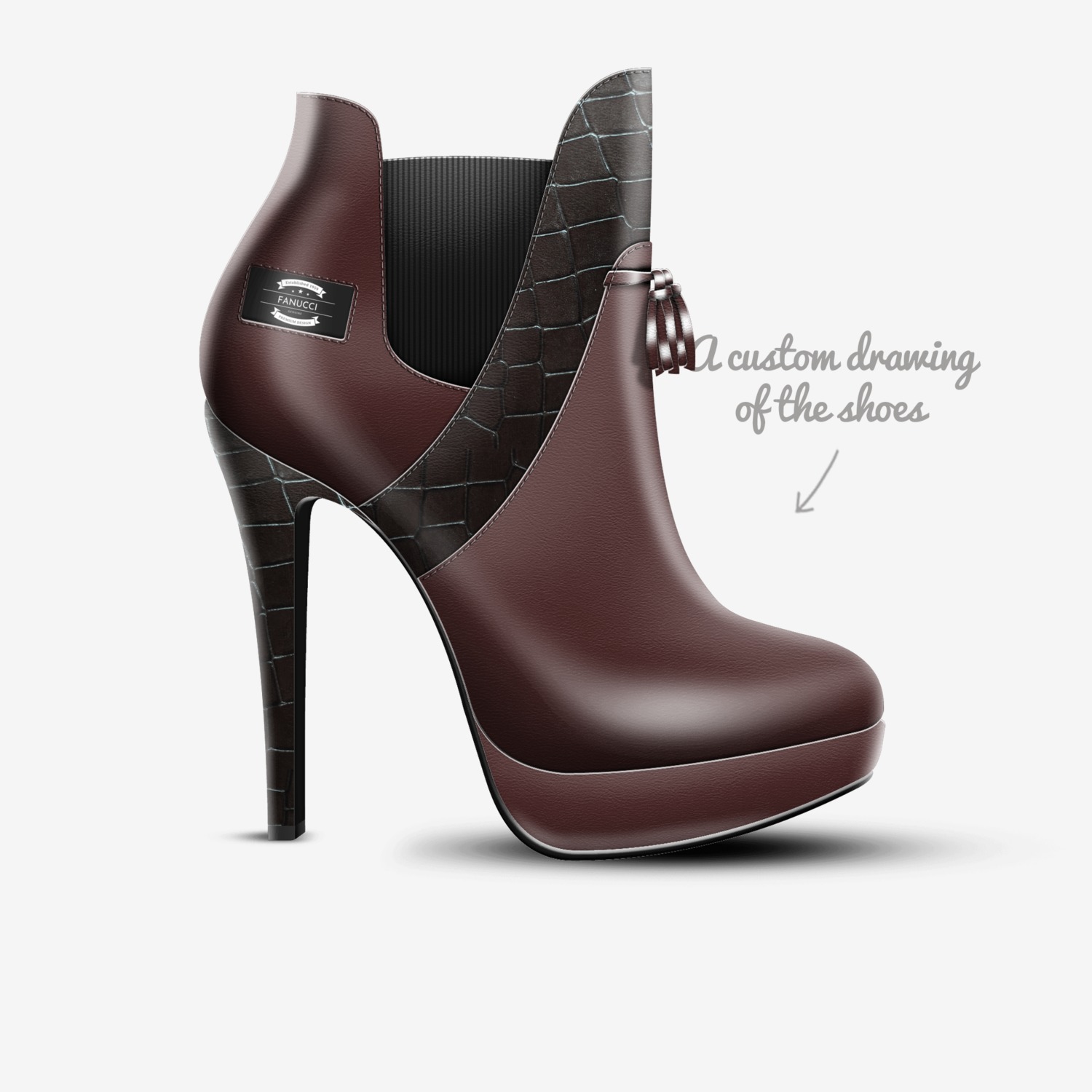 fanucci custom made in Italy shoes by Juelz Fanucci | Sketch view