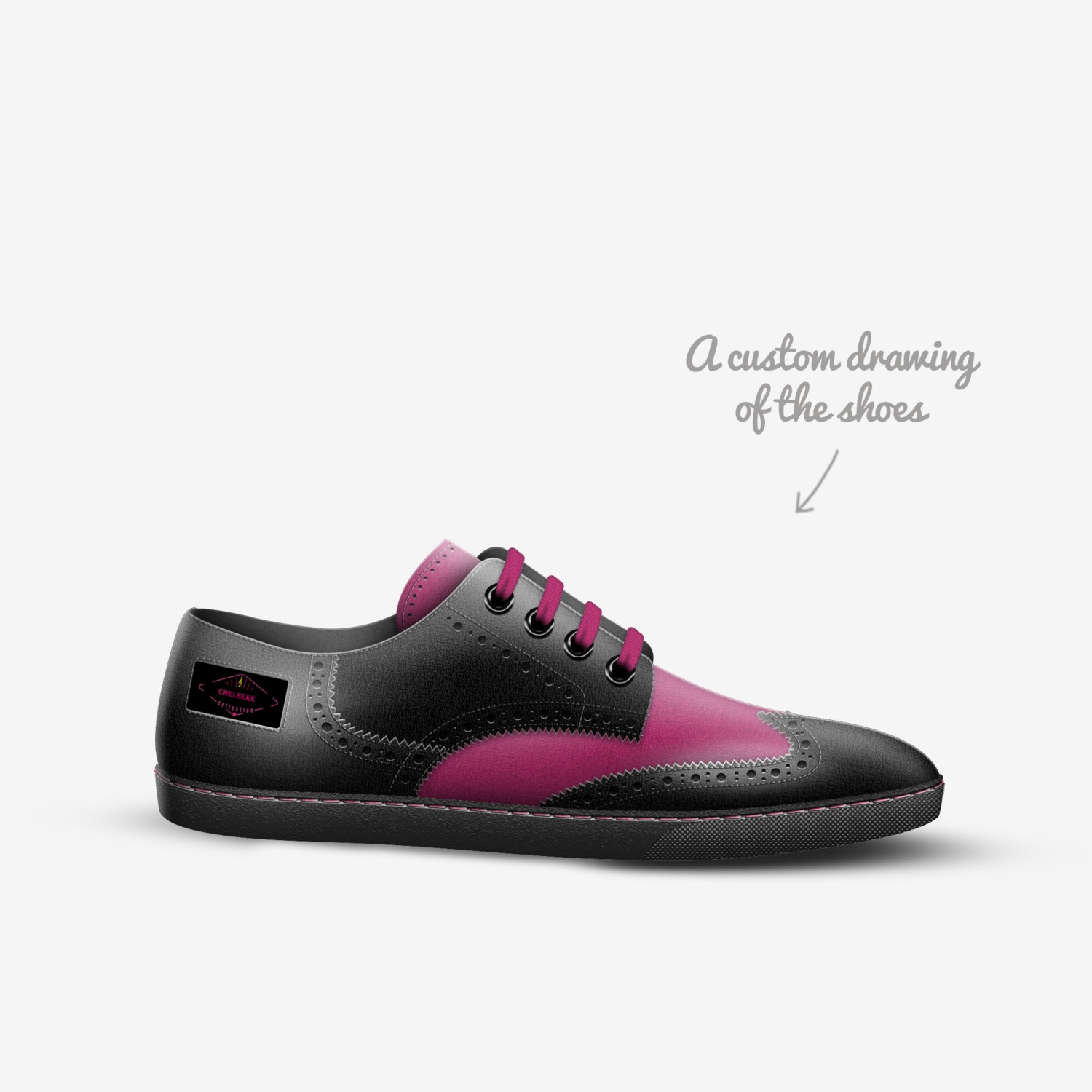 Janell custom made in Italy shoes by Chelsere Johnson | Sketch view