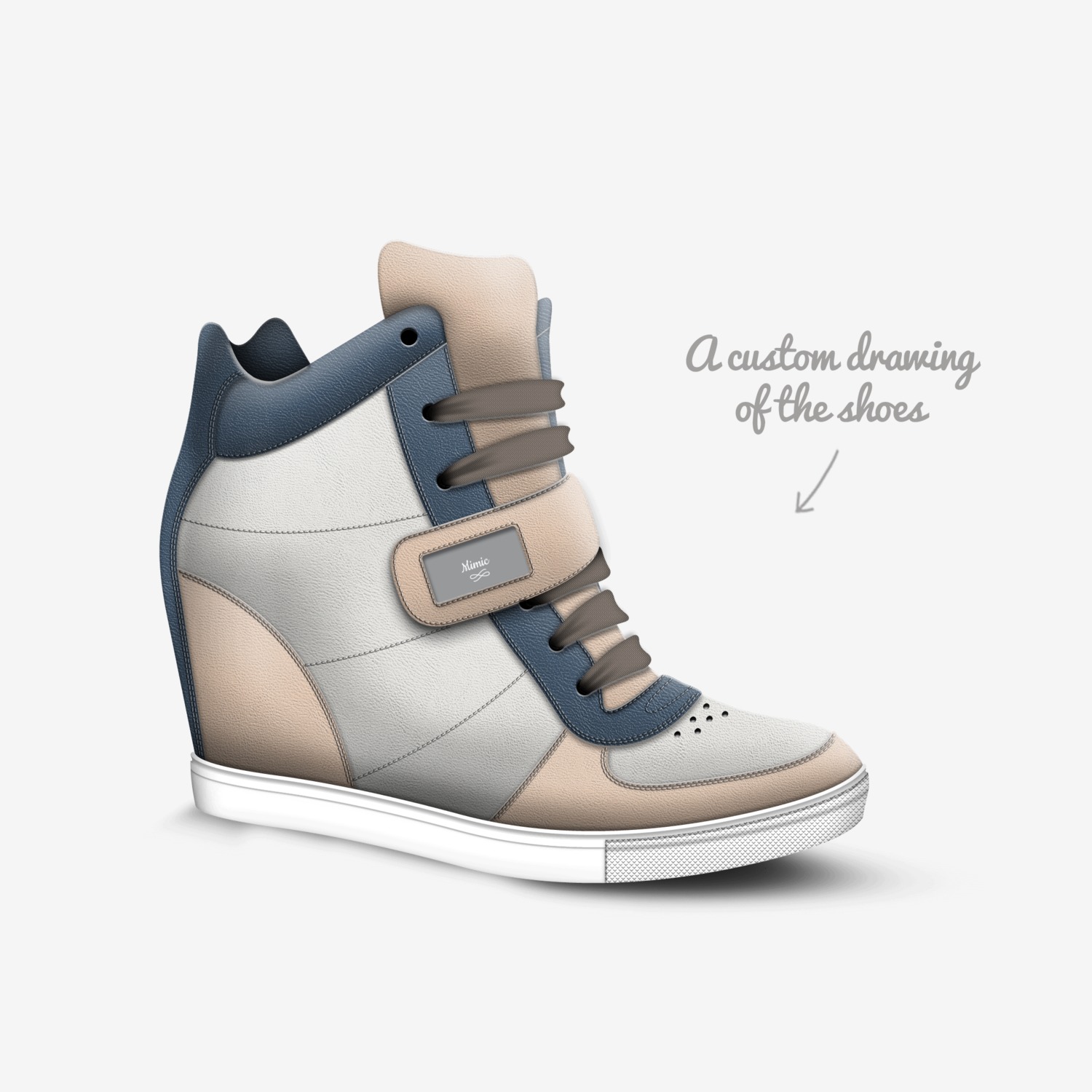Mimic  custom made in Italy shoes by Martine | Sketch view