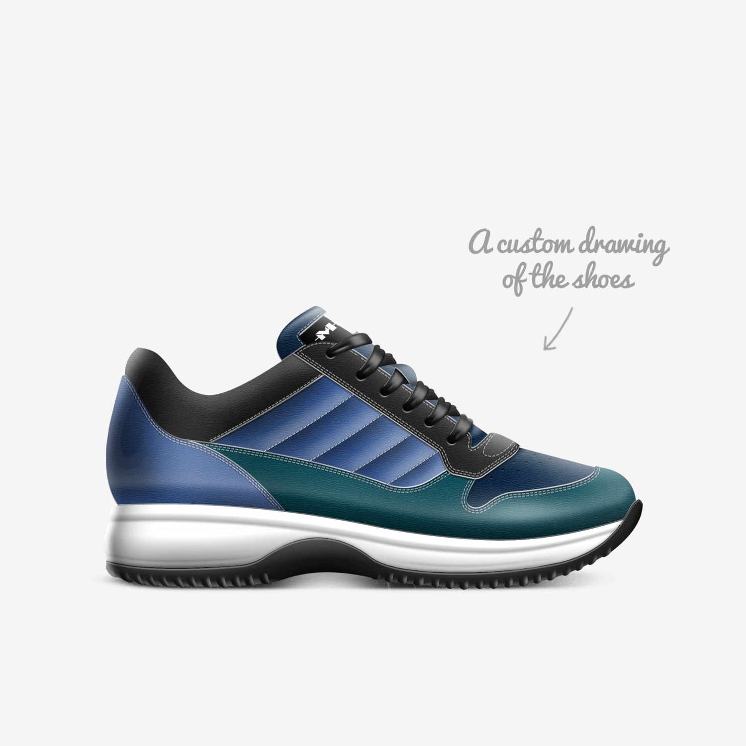 Mello custom made in Italy shoes by Aman Sharma | Sketch view
