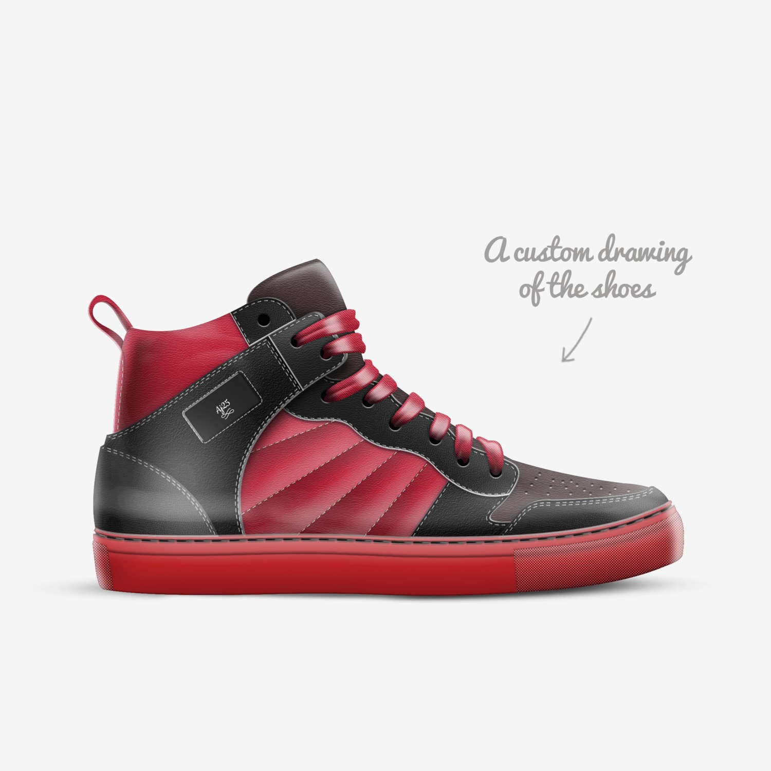 Aj25 custom made in Italy shoes by Anthony Johnson | Sketch view