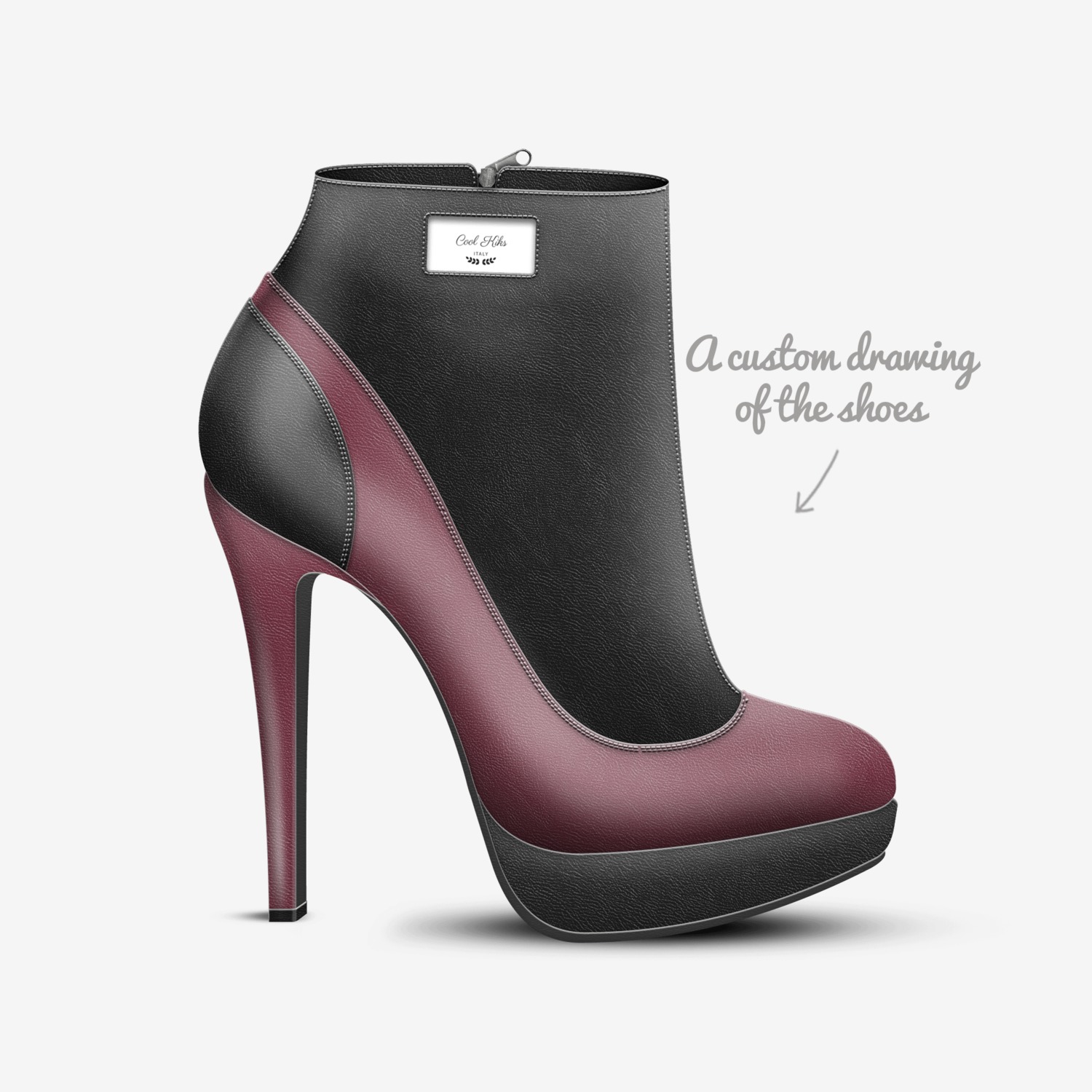 Cool Kiks custom made in Italy shoes by D S Epps | Sketch view