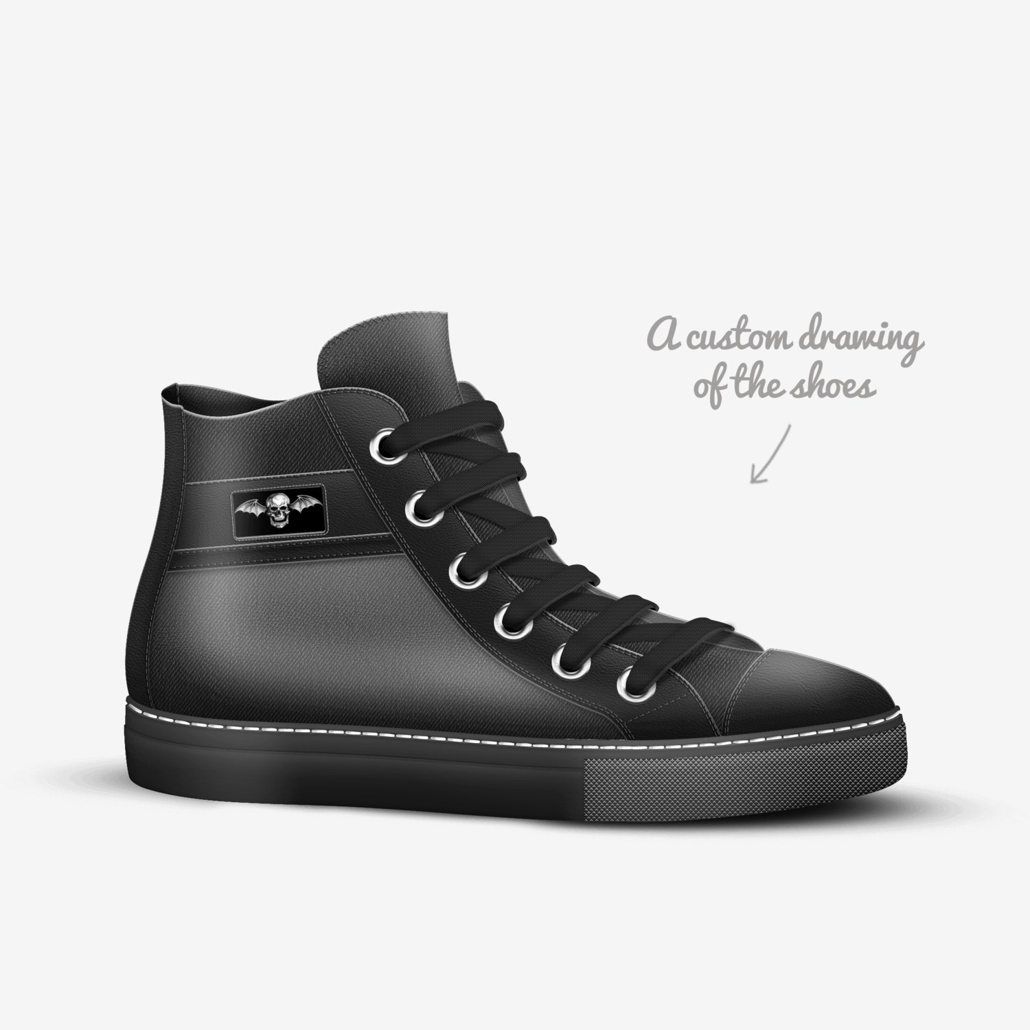 Custom A7X custom made in Italy shoes by Ahmad Zafri Zaryme | Sketch view