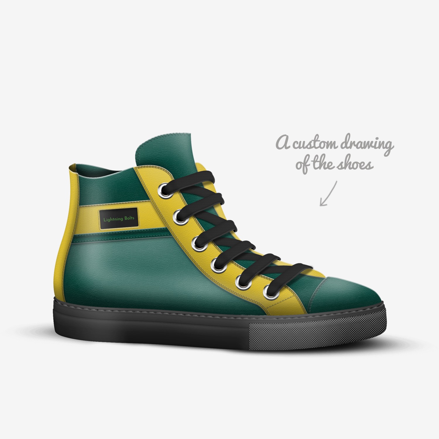 Lightning Bolts custom made in Italy shoes by Josh Epstein | Sketch view