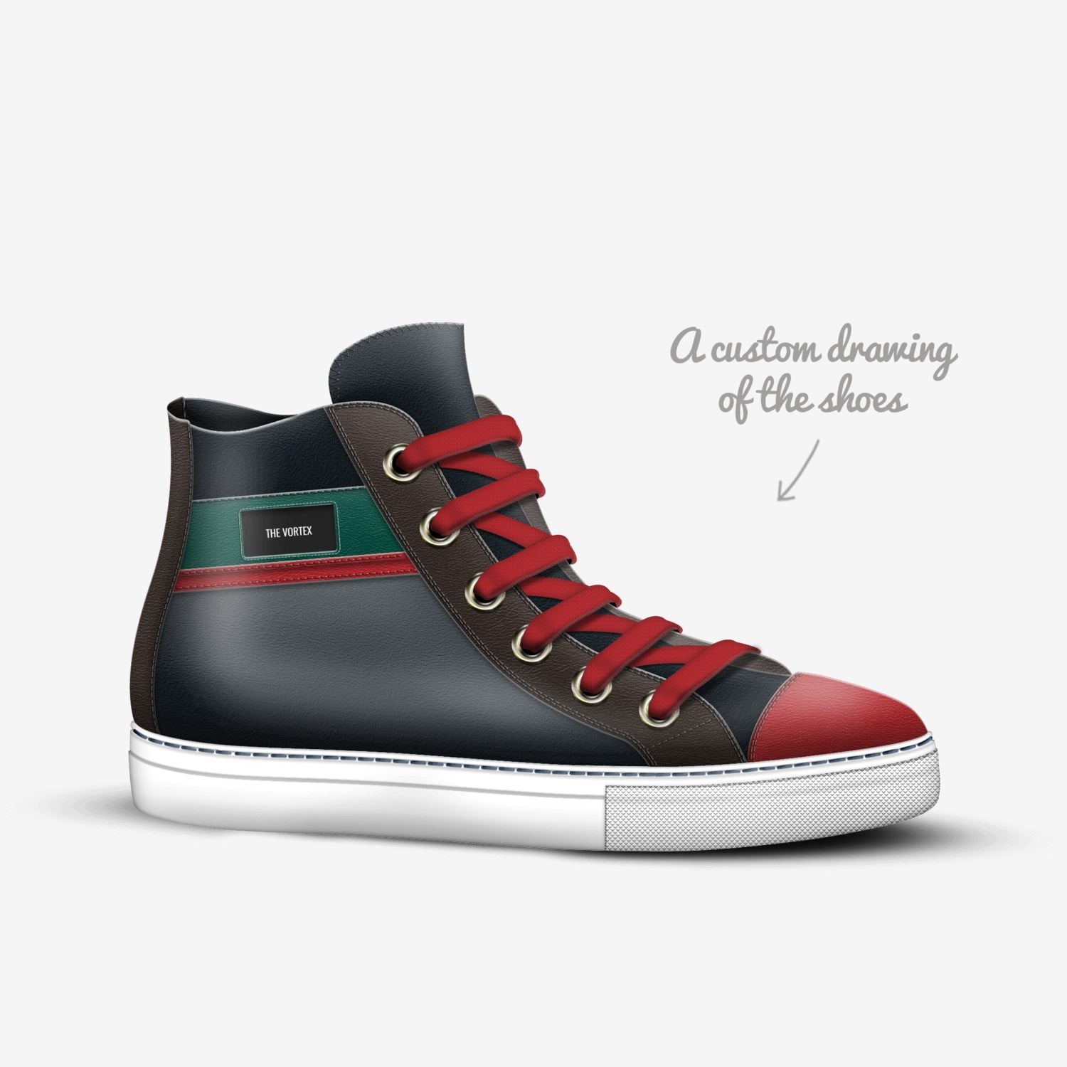 The Vortex custom made in Italy shoes by Melanie Walsh | Sketch view