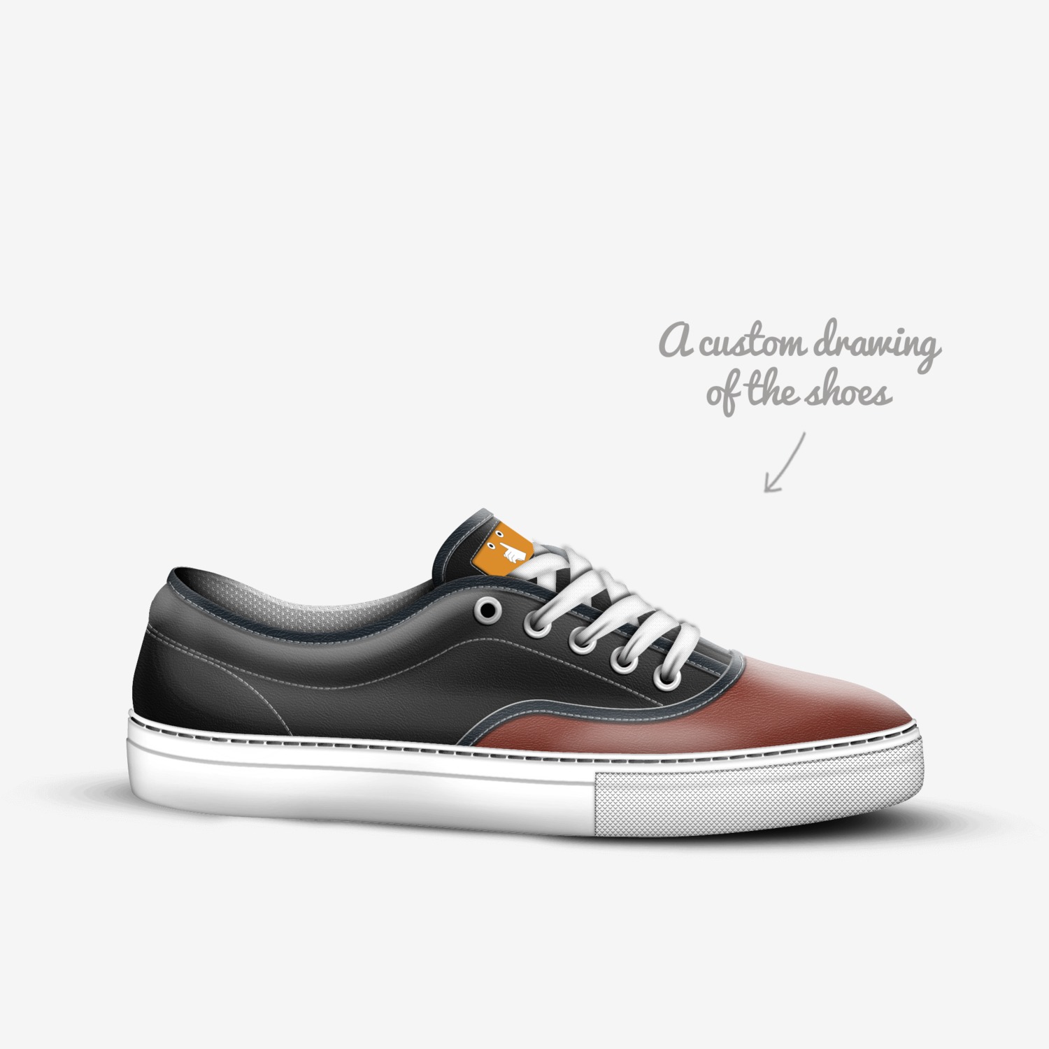Sneake custom made in Italy shoes by Thomas Desmet | Sketch view