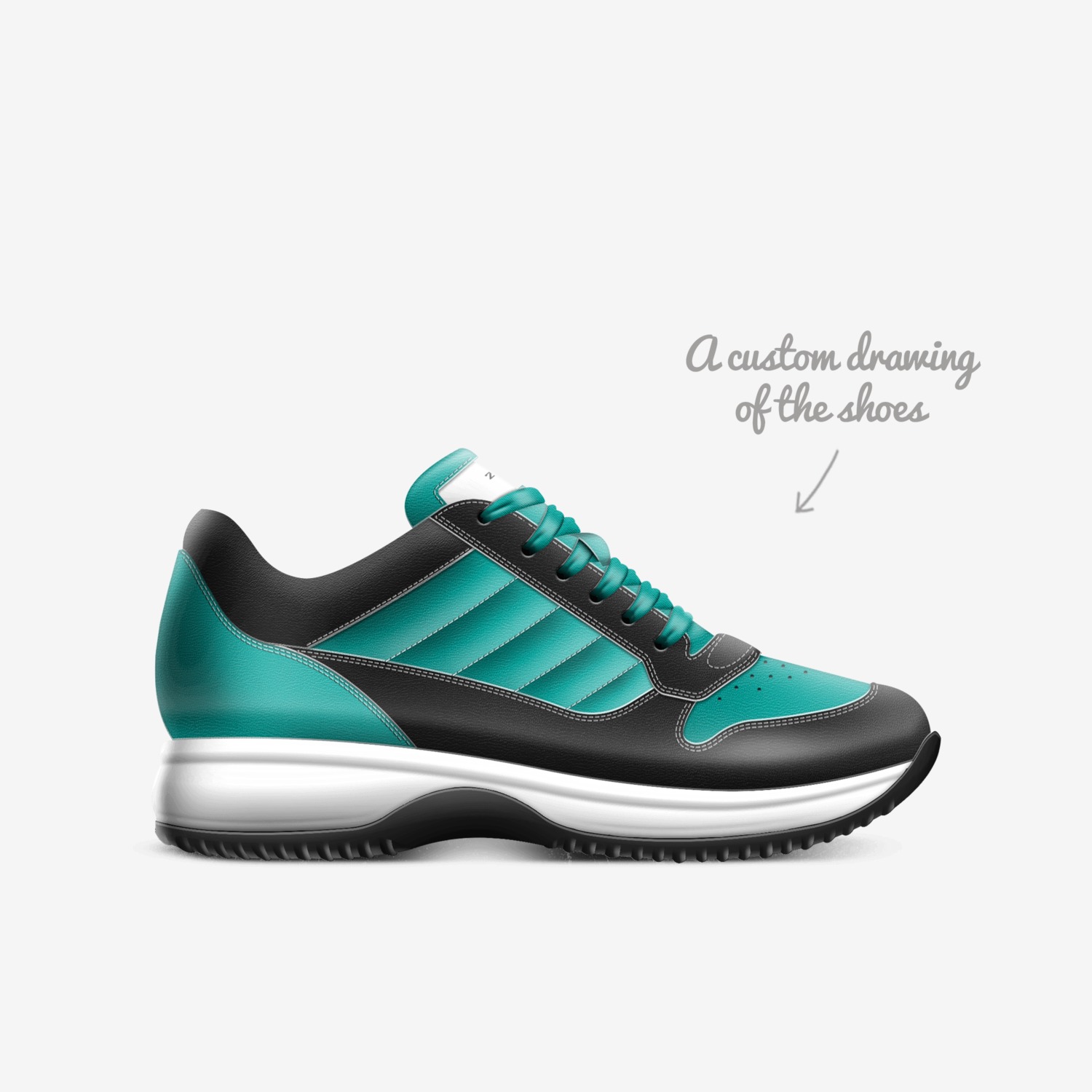 Zommys  custom made in Italy shoes by Coralee Poltorak | Sketch view
