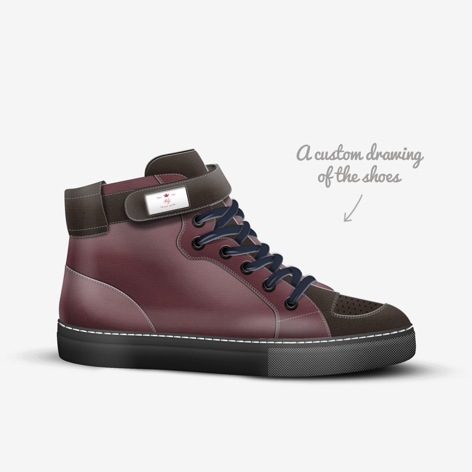 Rkj custom made in Italy shoes by Elijah Key | Sketch view