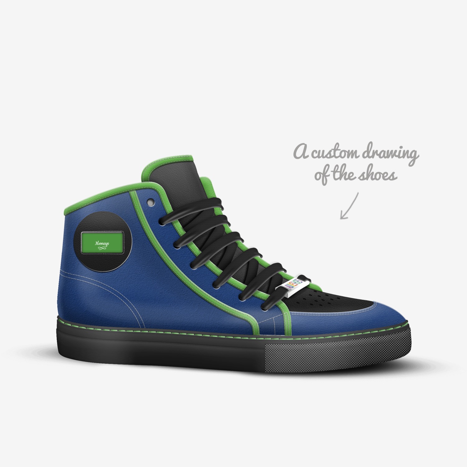 Moneys custom made in Italy shoes by Teriyuana Dukes | Sketch view