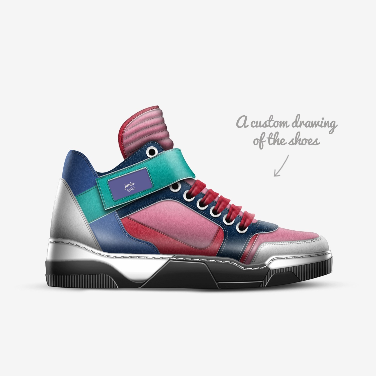 jimin custom made in Italy shoes by Dejan Stojkovic | Sketch view