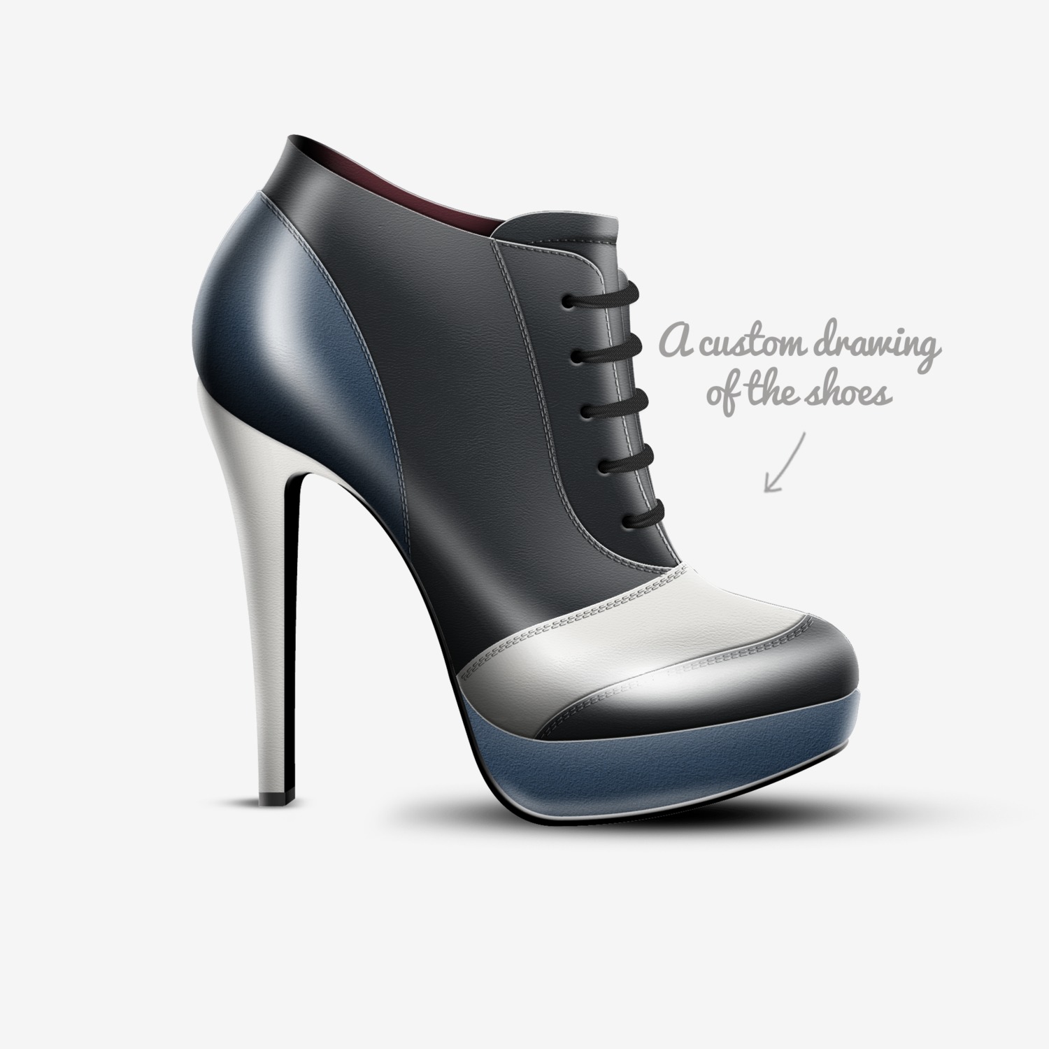 Empire21 custom made in Italy shoes by Kortnee Simmons | Sketch view