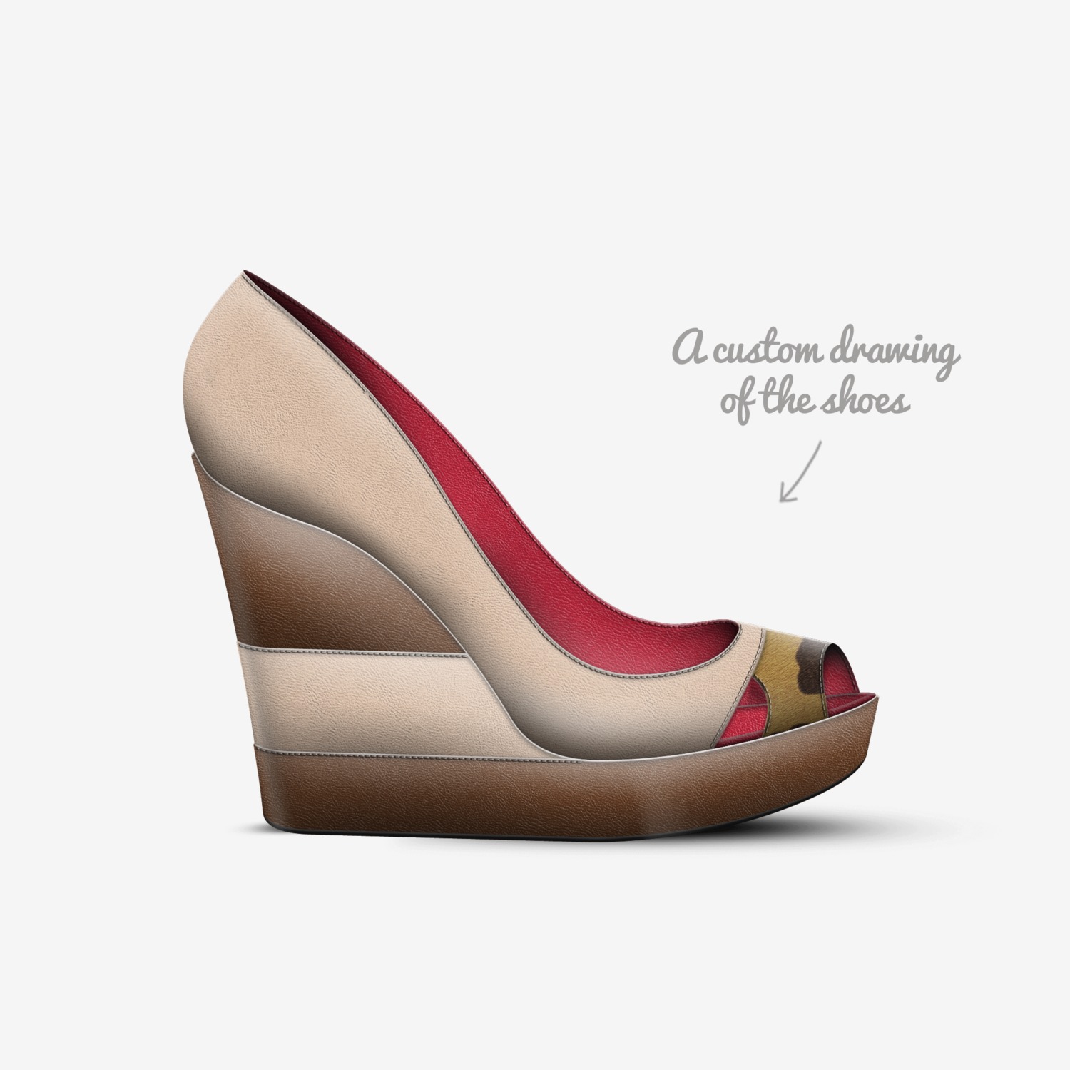 Khaleesi custom made in Italy shoes by Adrian Willis | Sketch view