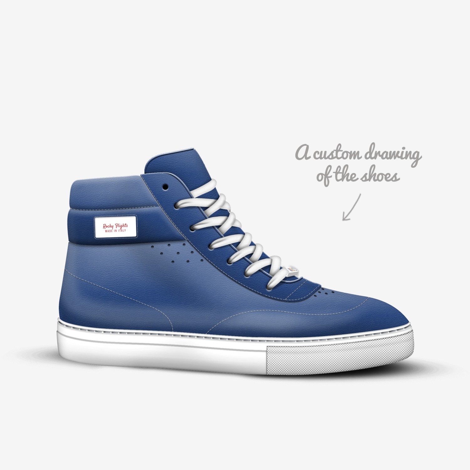 Rocky Flights custom made in Italy shoes by Rocky Balboa | Sketch view