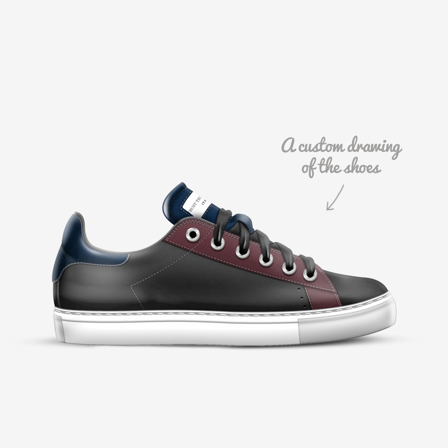 kiks custom made in Italy shoes by Nicholas Love | Sketch view