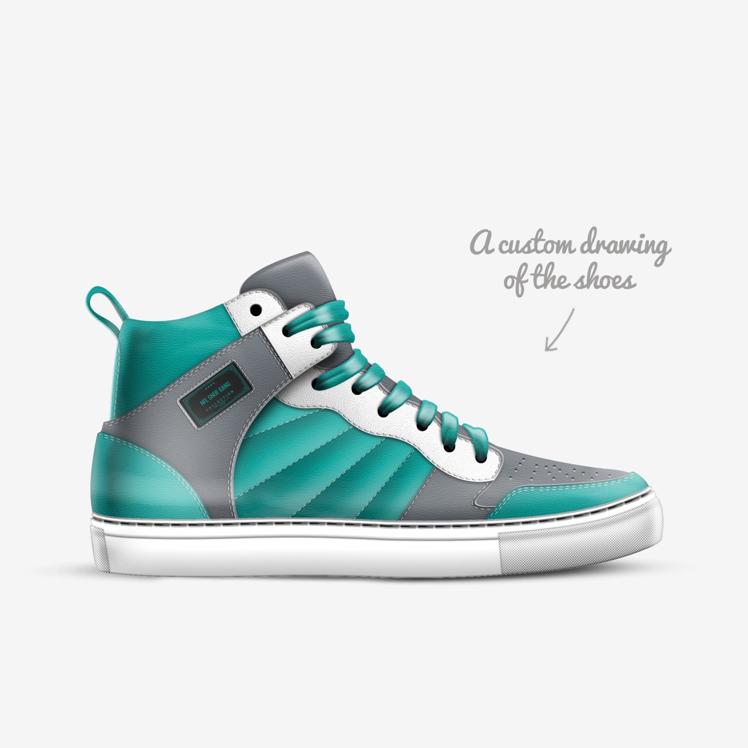 NFL Shoe Gang custom made in Italy shoes by Bethany Ausley | Sketch view
