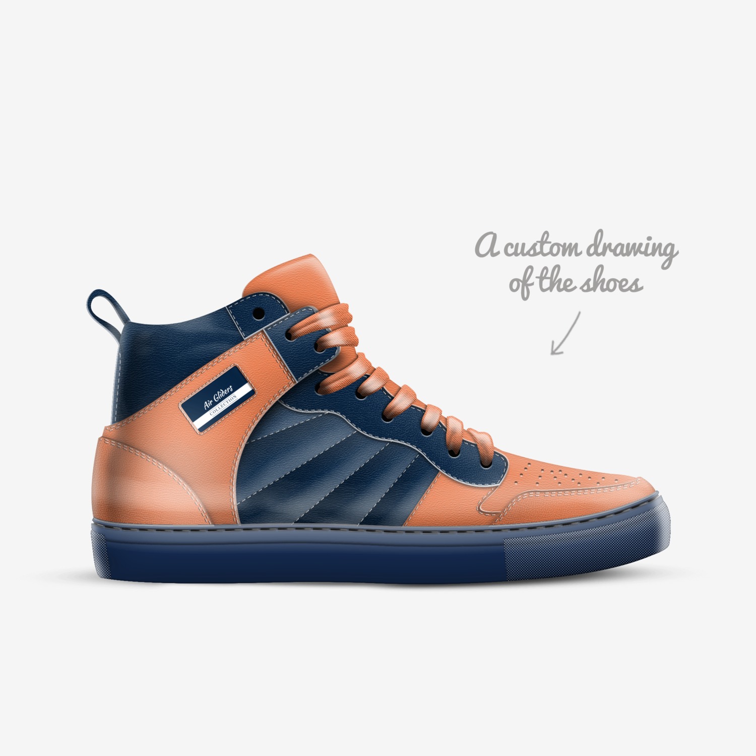 Air Gliders custom made in Italy shoes by Nathanael Lewis | Sketch view