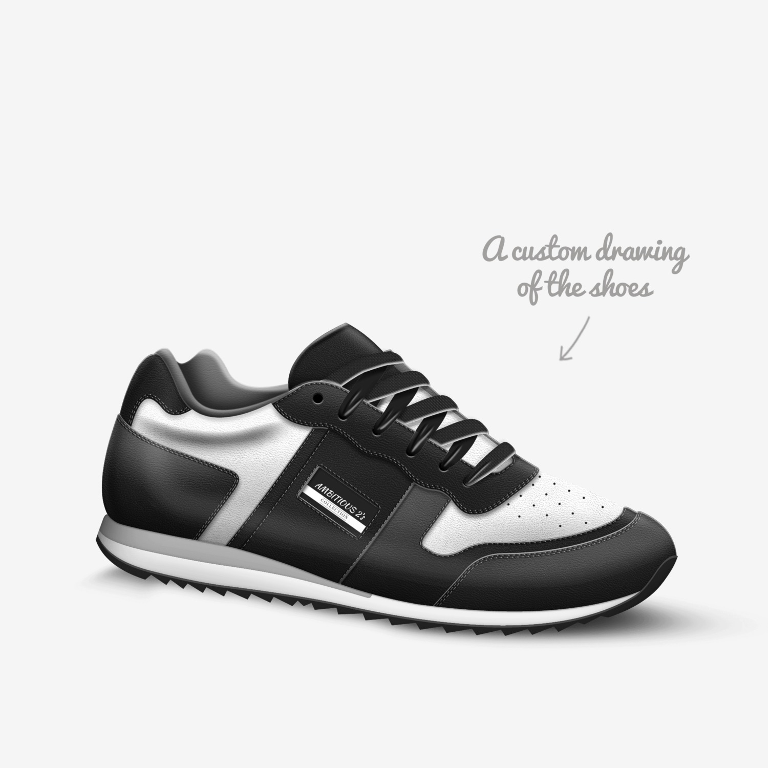 AMBITIOUS 2's custom made in Italy shoes by Sedric Mcgee | Sketch view