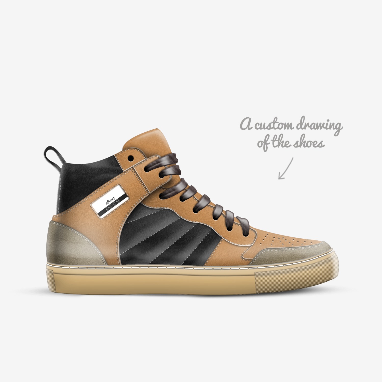 olivers custom made in Italy shoes by Oliver Hawkins | Sketch view