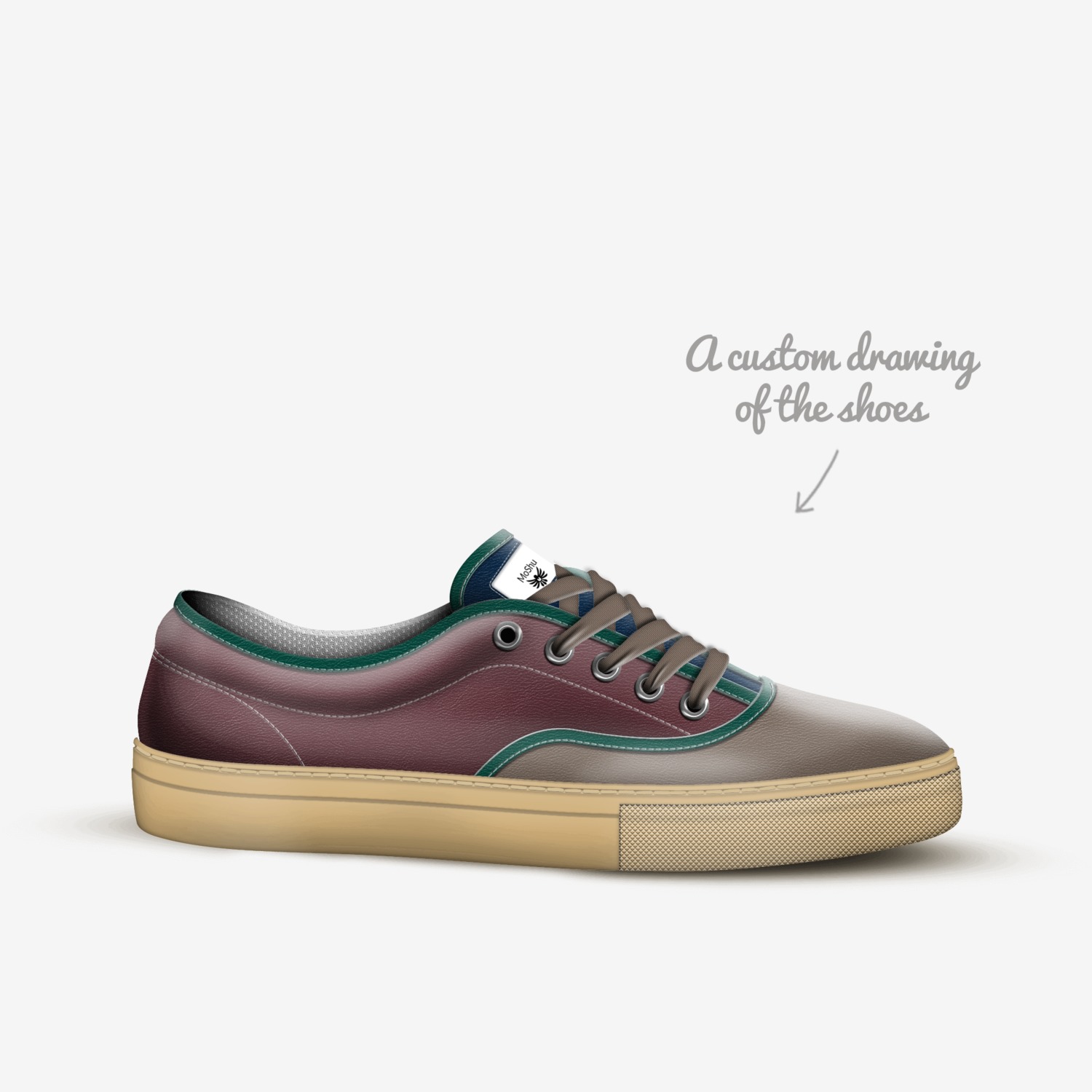 MoShu custom made in Italy shoes by Maria Shishkina | Sketch view