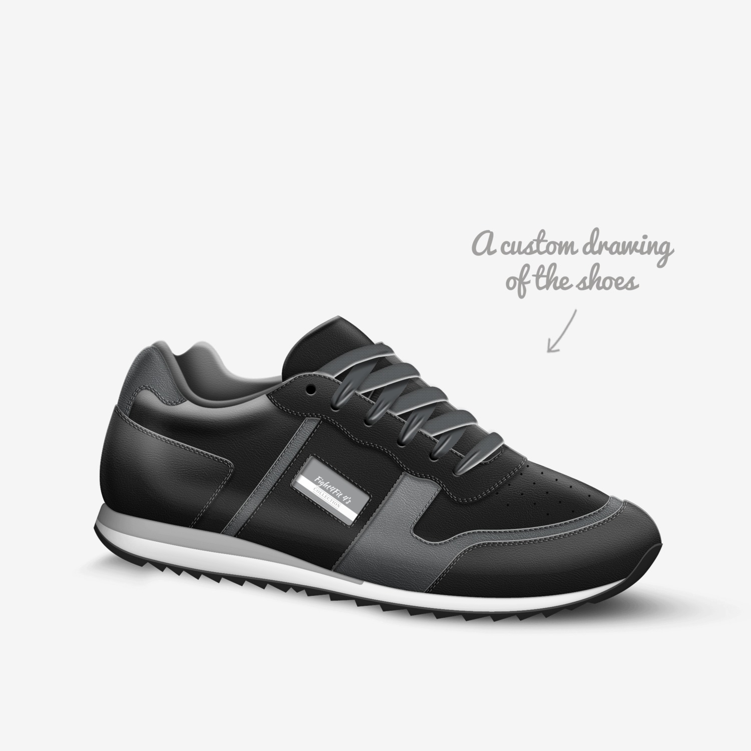Fight4Fit 4's custom made in Italy shoes by Sedric Mcgee | Sketch view