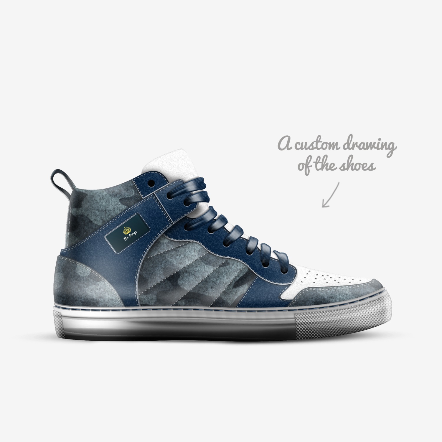 The Kings V100 custom made in Italy shoes by Jacob Mayron King | Sketch view
