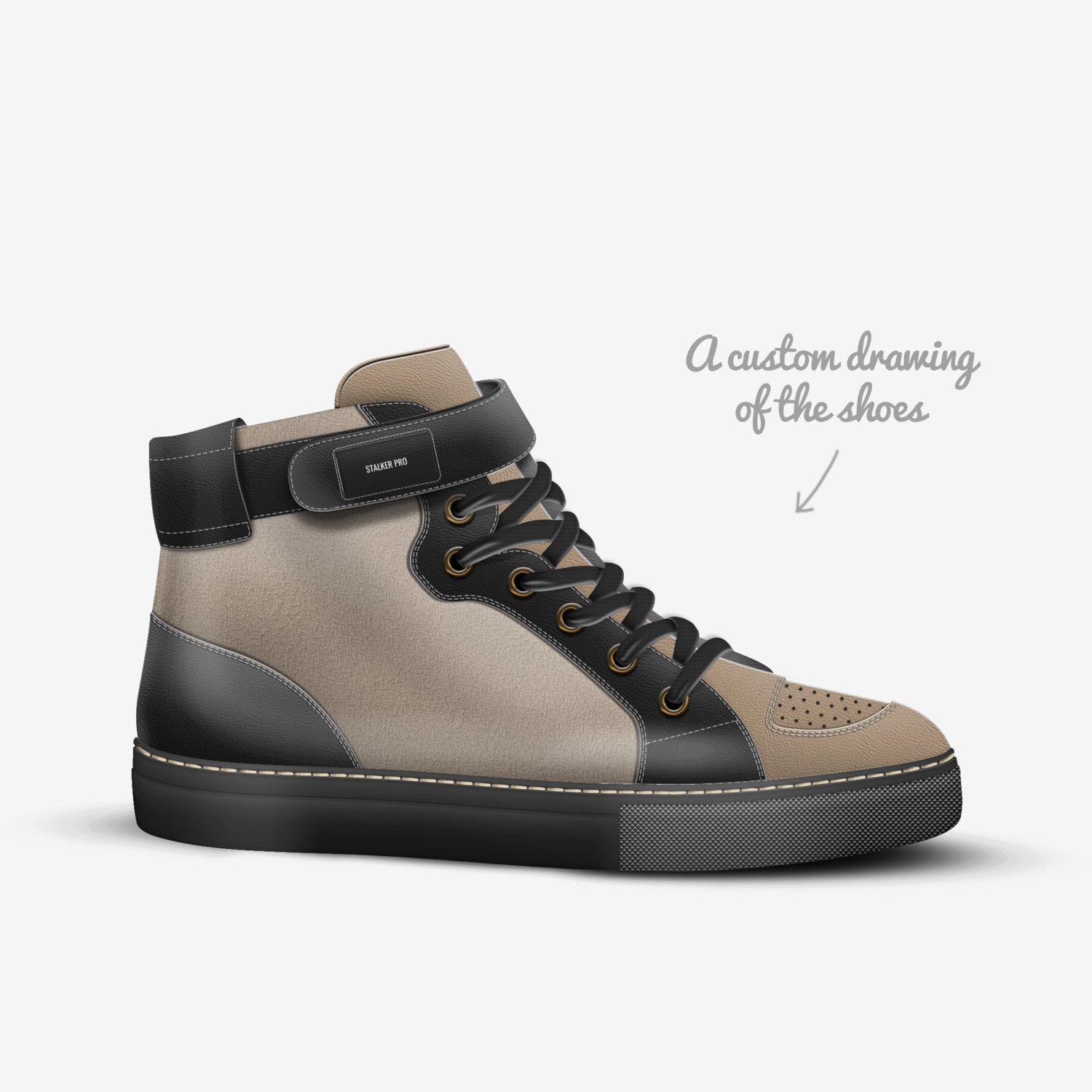 STALKER PRO custom made in Italy shoes by Seena Esmati | Sketch view