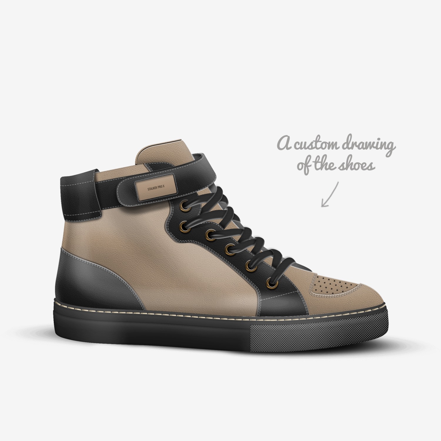STALKER PRO X custom made in Italy shoes by Seena Esmati | Sketch view