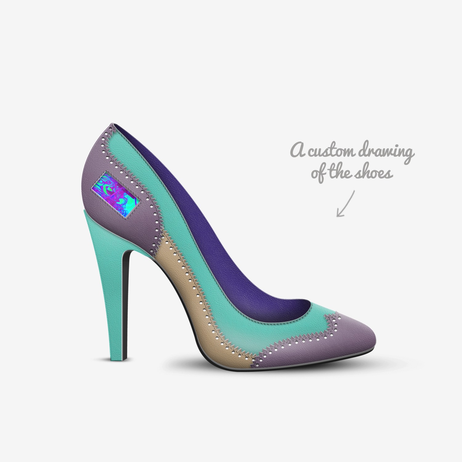 Caitlin custom made in Italy shoes by Dan Hurwitz | Sketch view